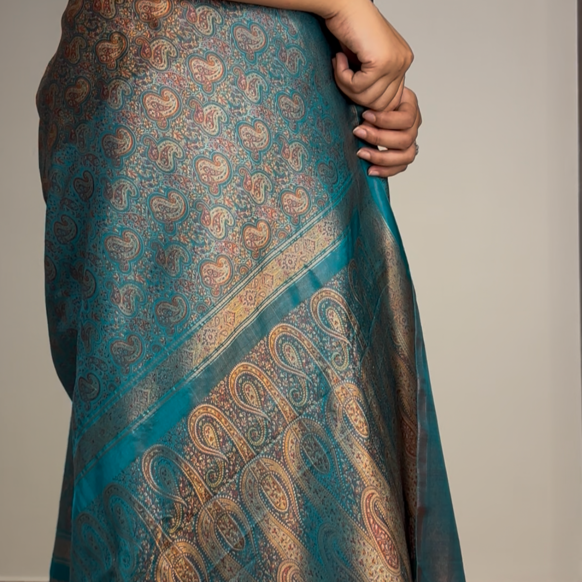 Handwoven Satin Tanchoi Jamavar Benarasi Saree
