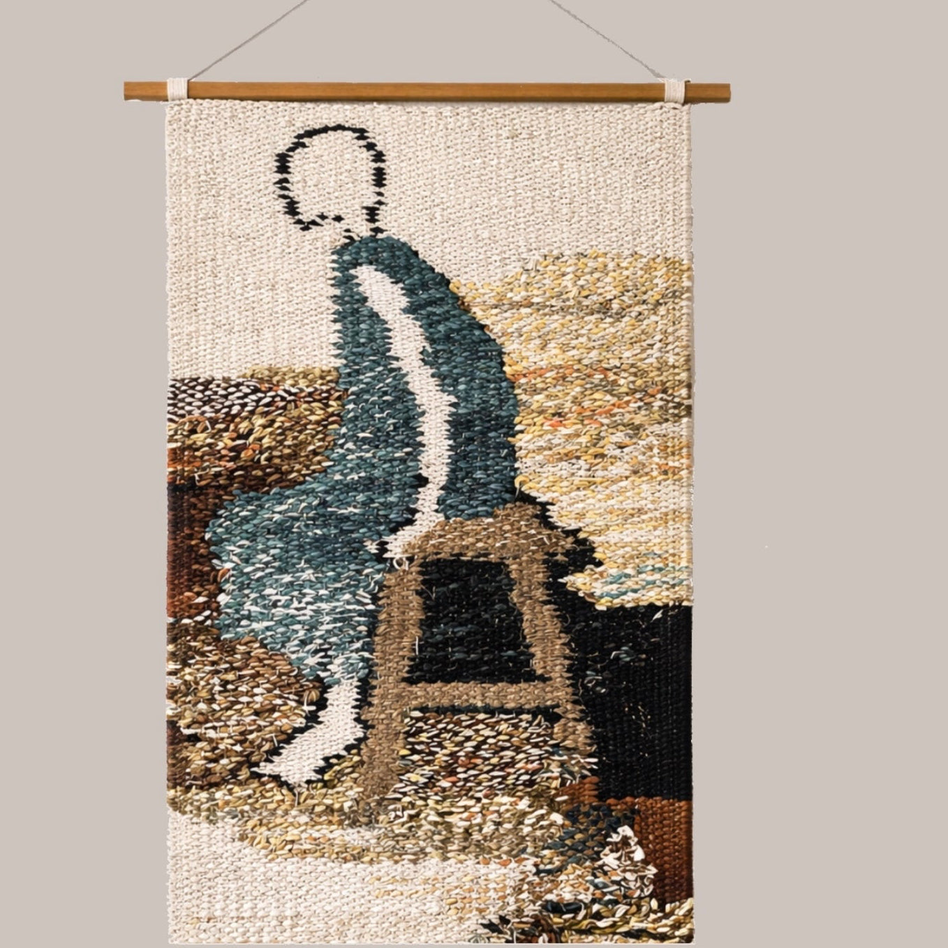 A Old Lady : Hand-knotted Tapestry