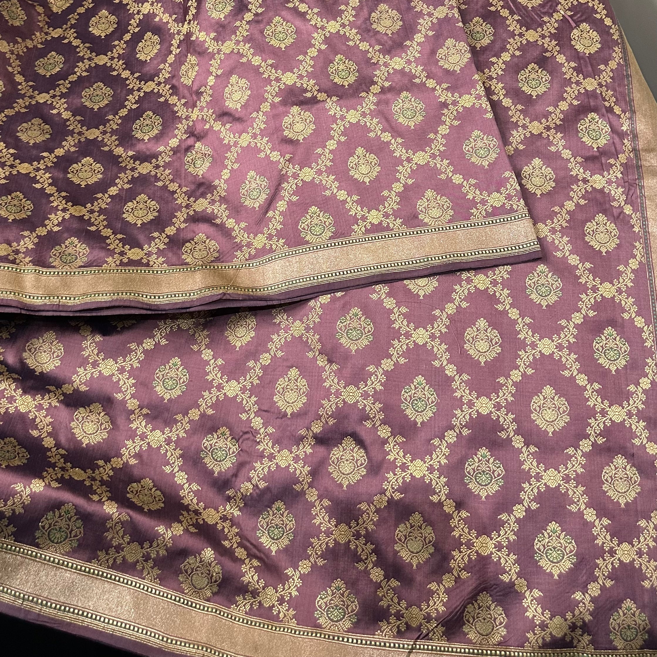 Purple shot colour Khadwa Jaal Benarasi