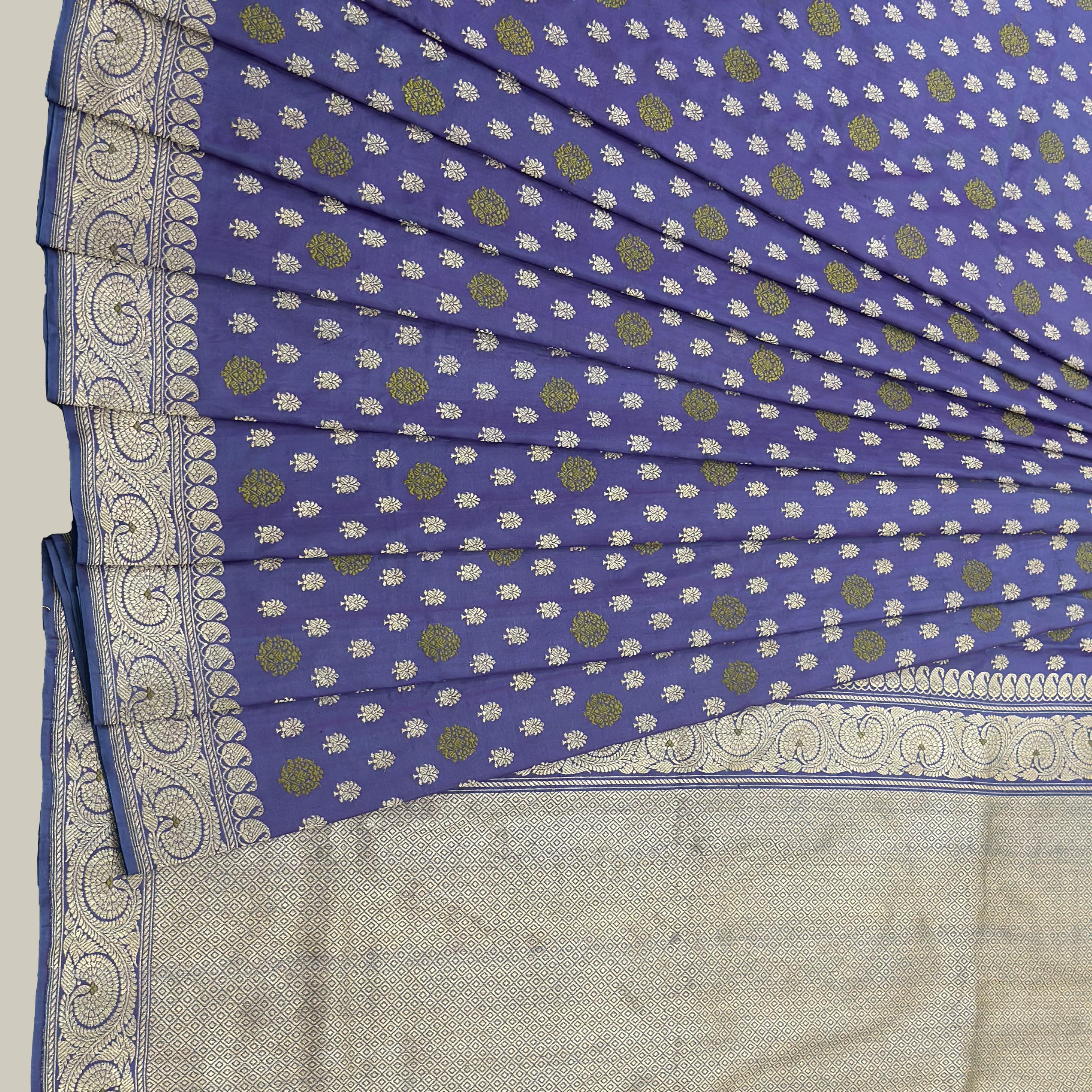 Purple Shot Colour Khadwa Benarasi - A Masterpiece