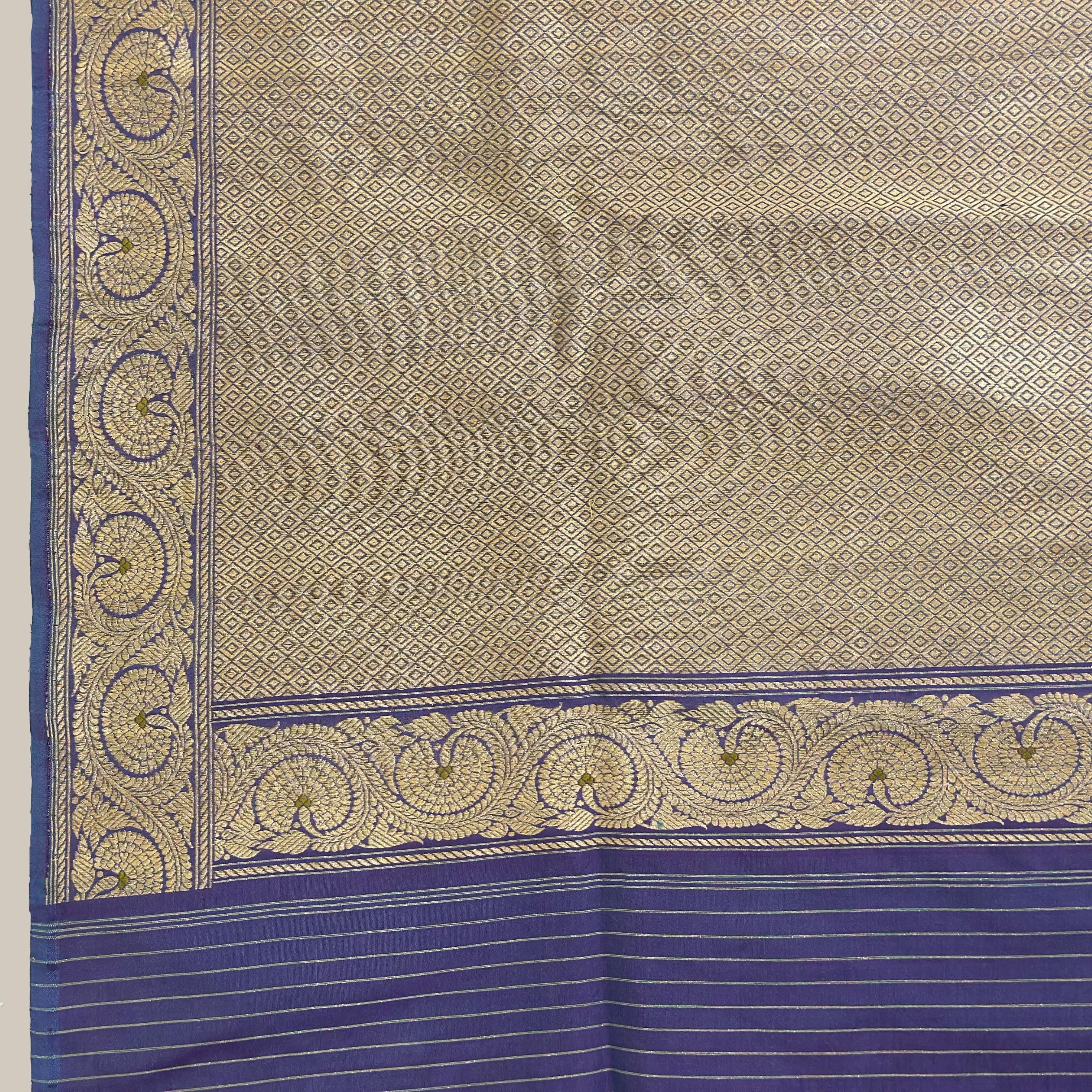 Purple Shot Colour Khadwa Benarasi - A Masterpiece