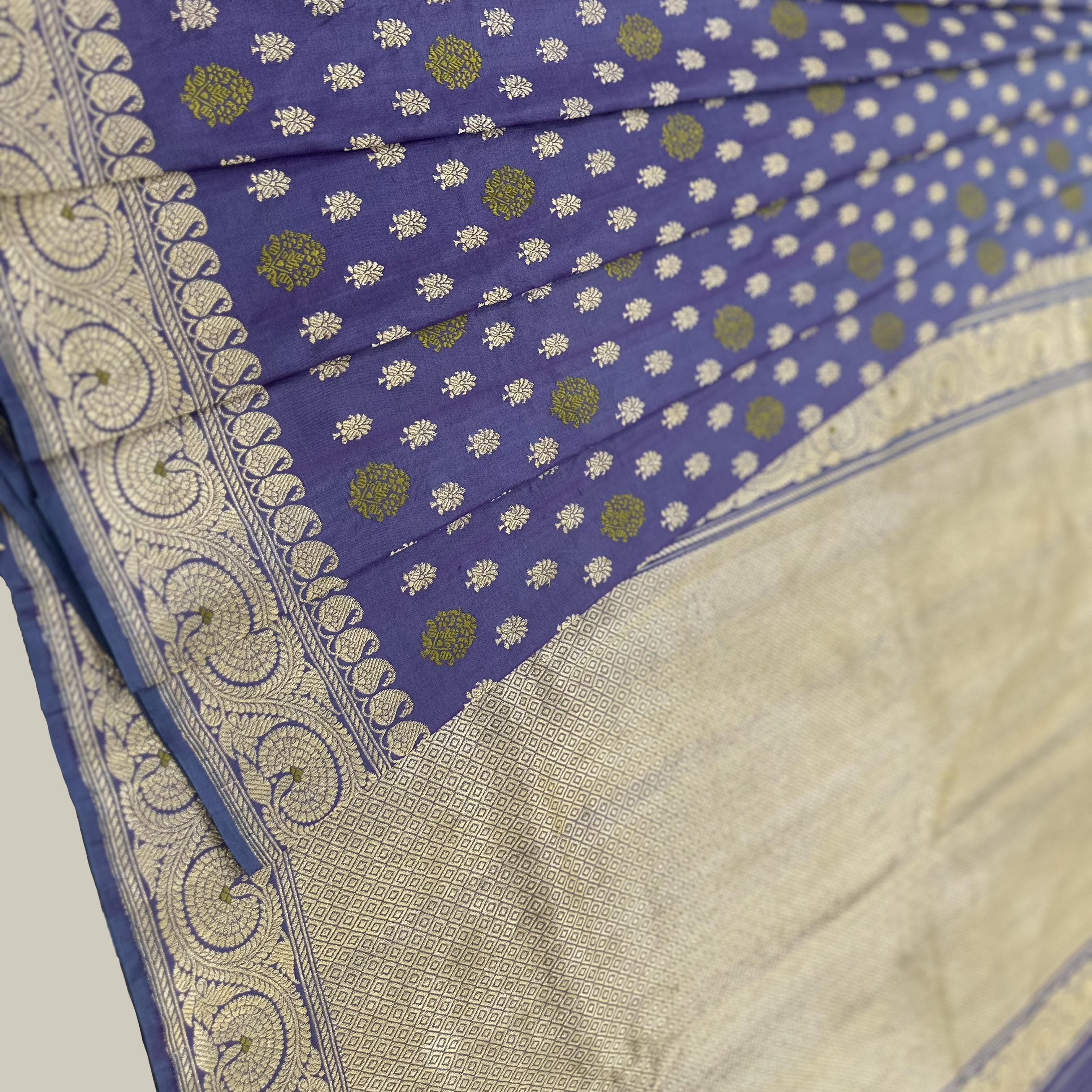 Purple Shot Colour Khadwa Benarasi - a Masterpiece