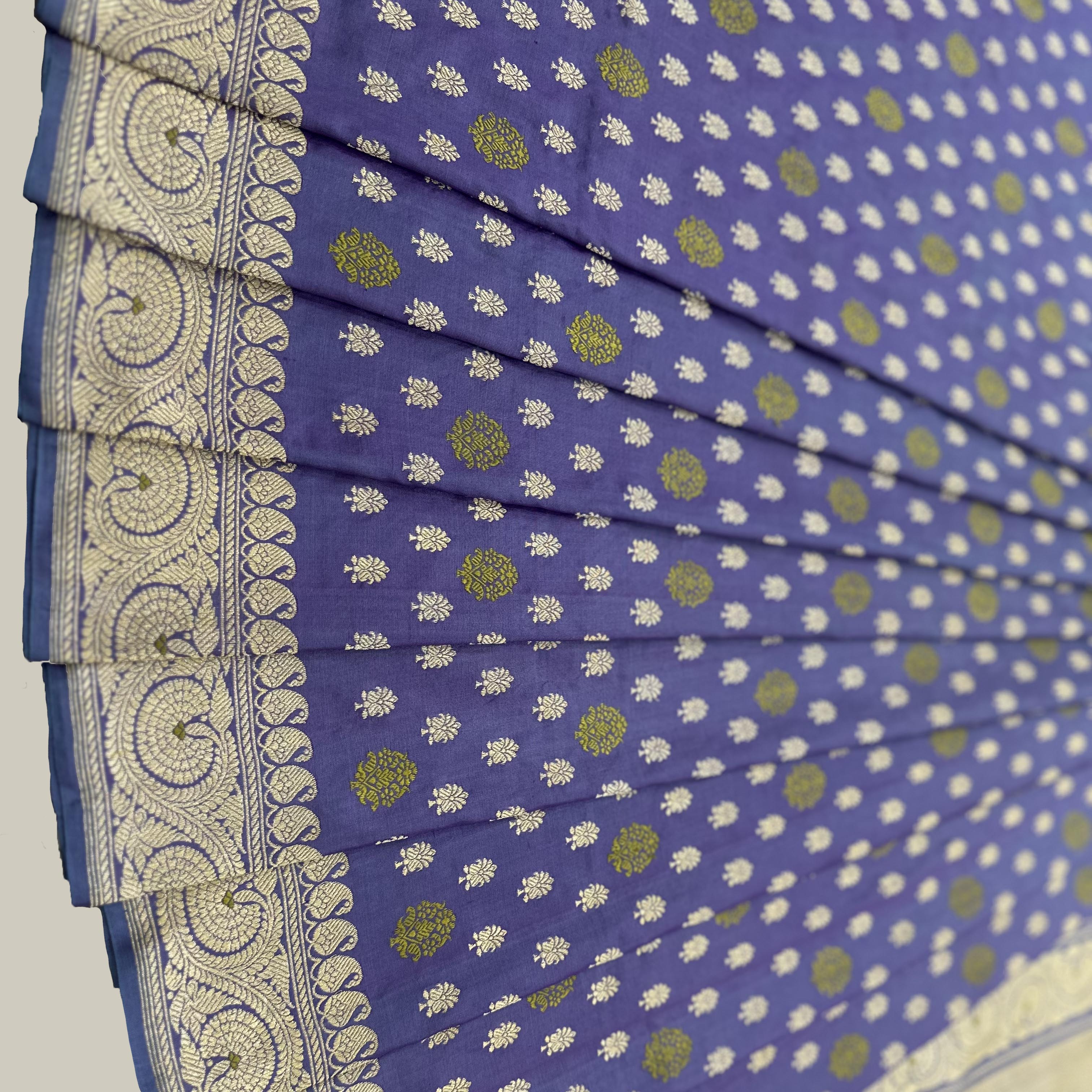Purple Shot Colour Khadwa Benarasi - a Masterpiece