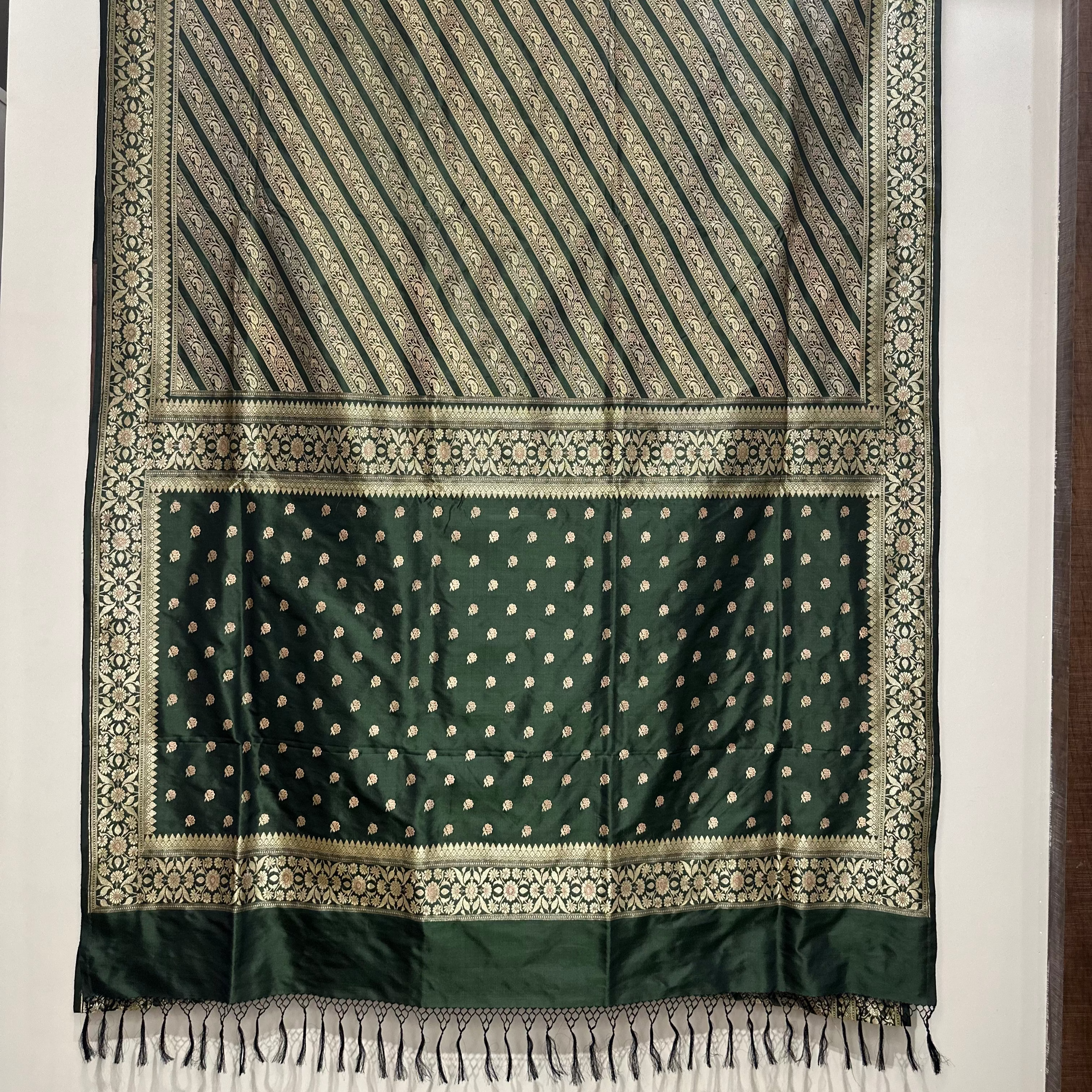 Moss Green  Baluchari with Minakari