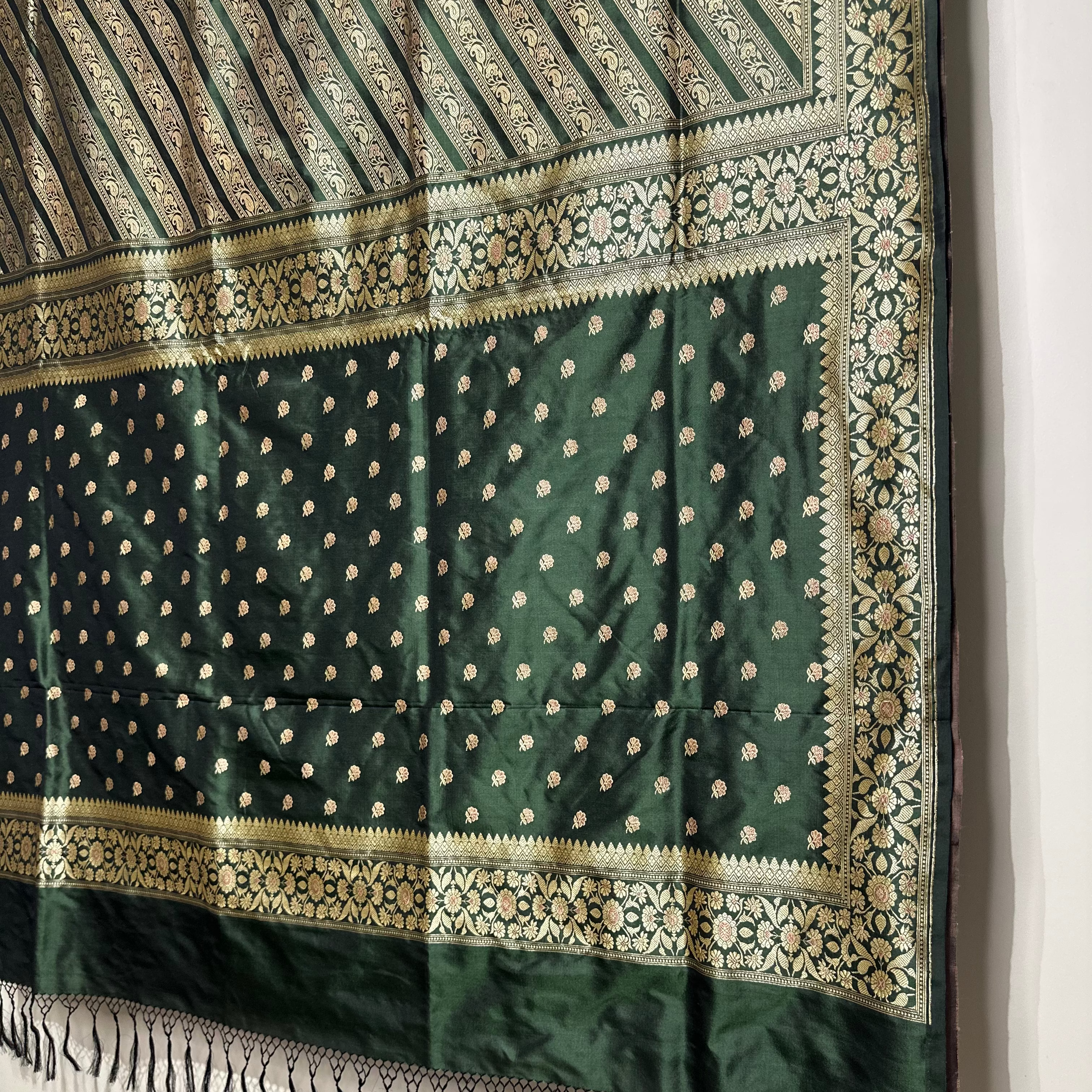 Moss Green  Baluchari with Minakari