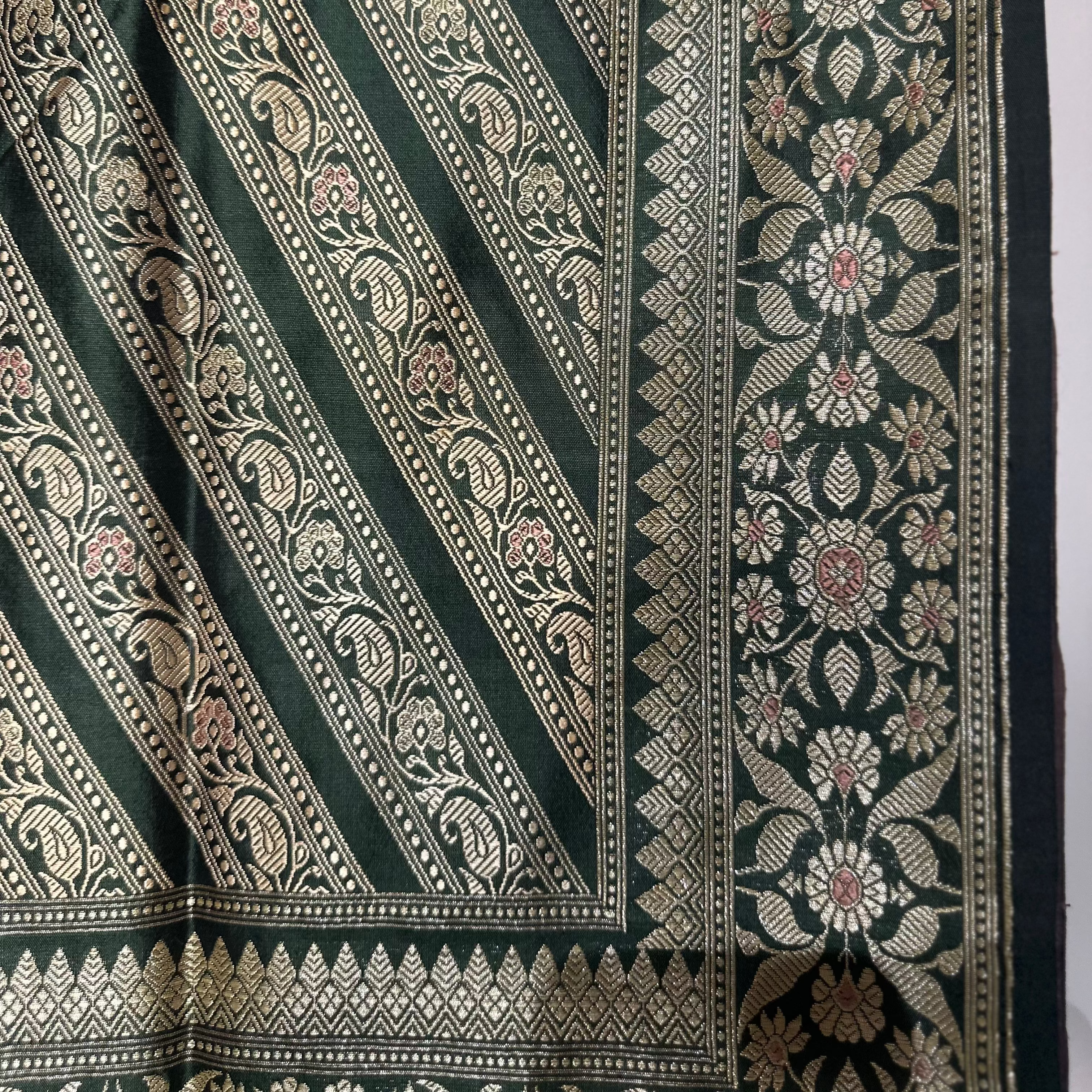 Moss Green  Baluchari with Minakari