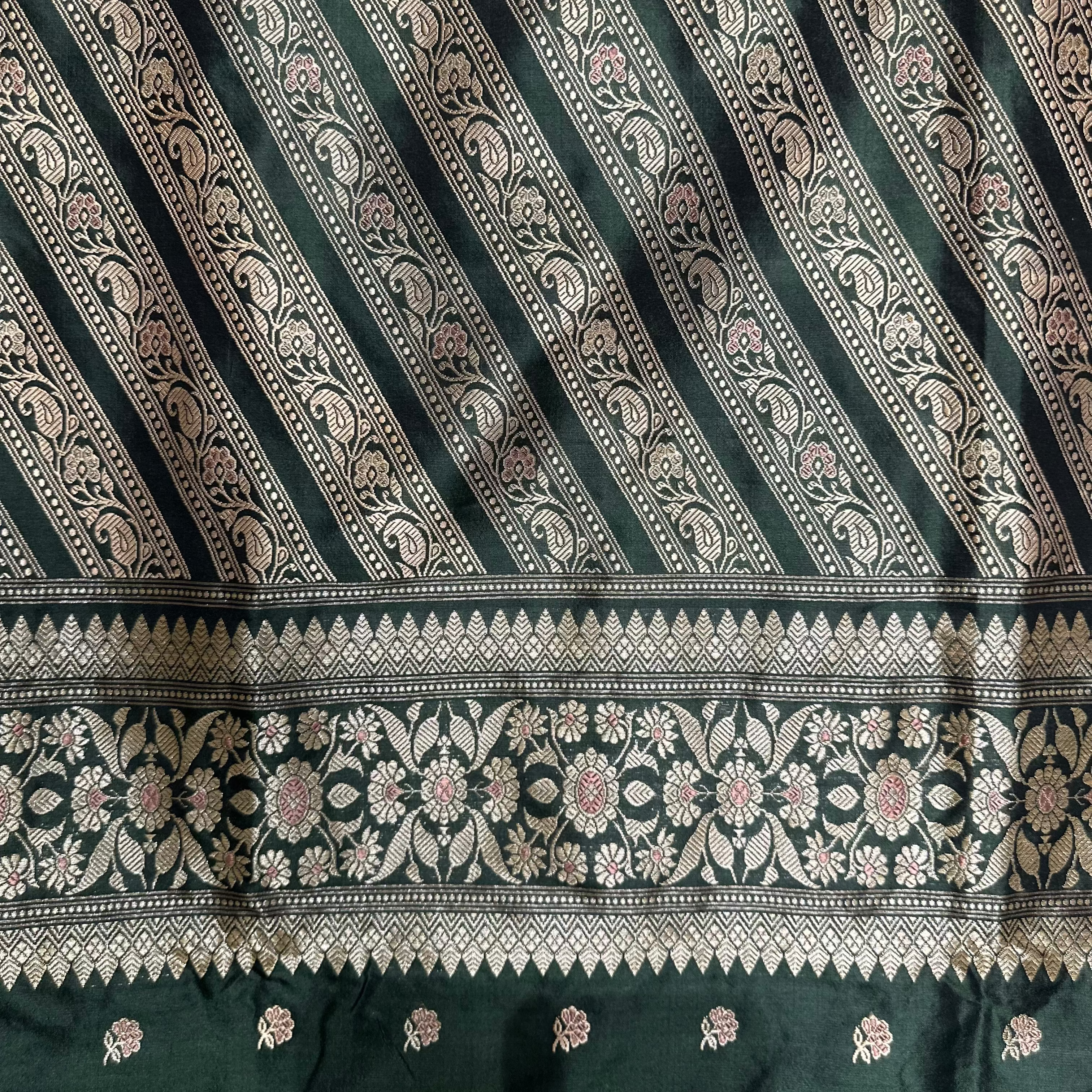 Moss Green  Baluchari with Minakari