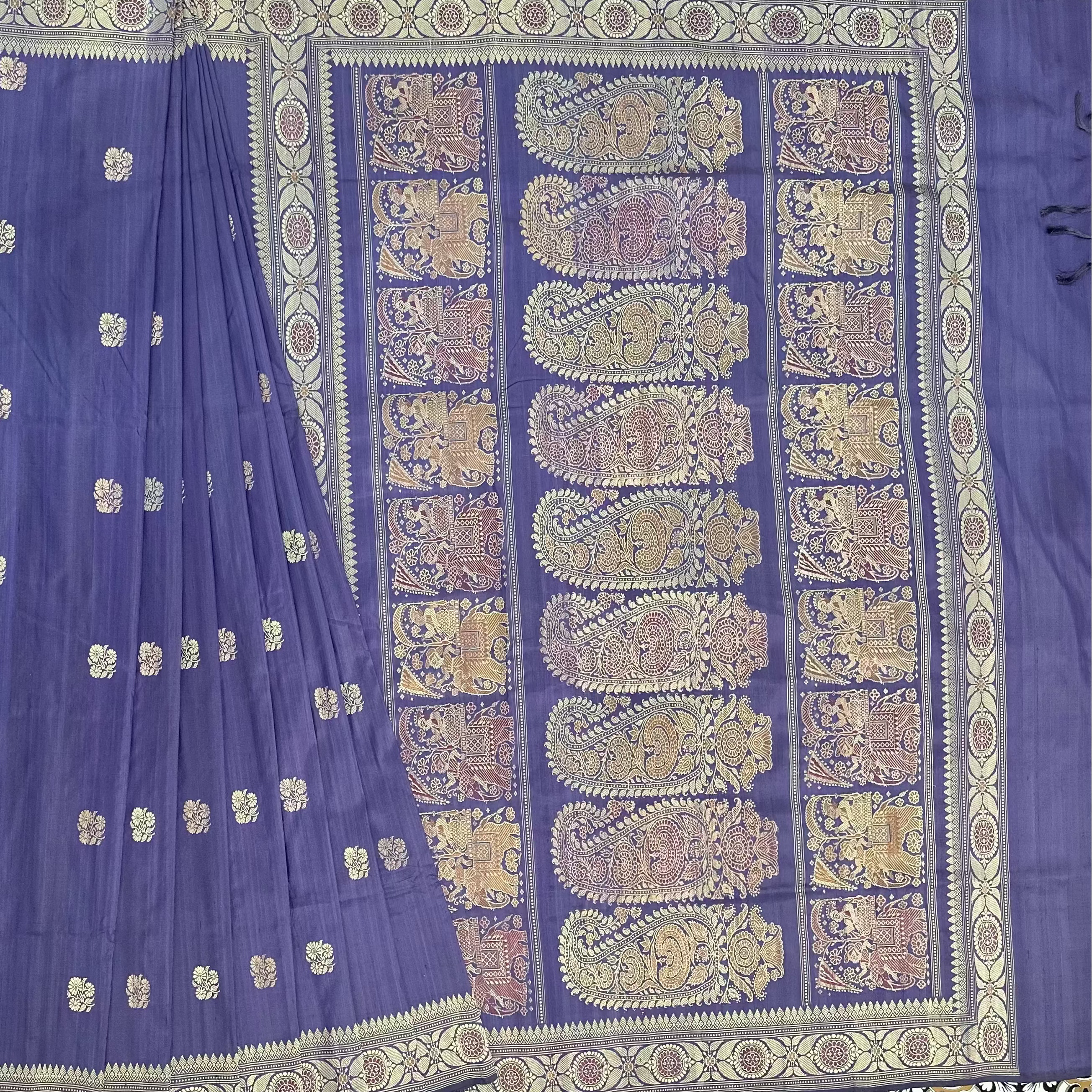 Amethyst Purple Revival Baluchari Saree