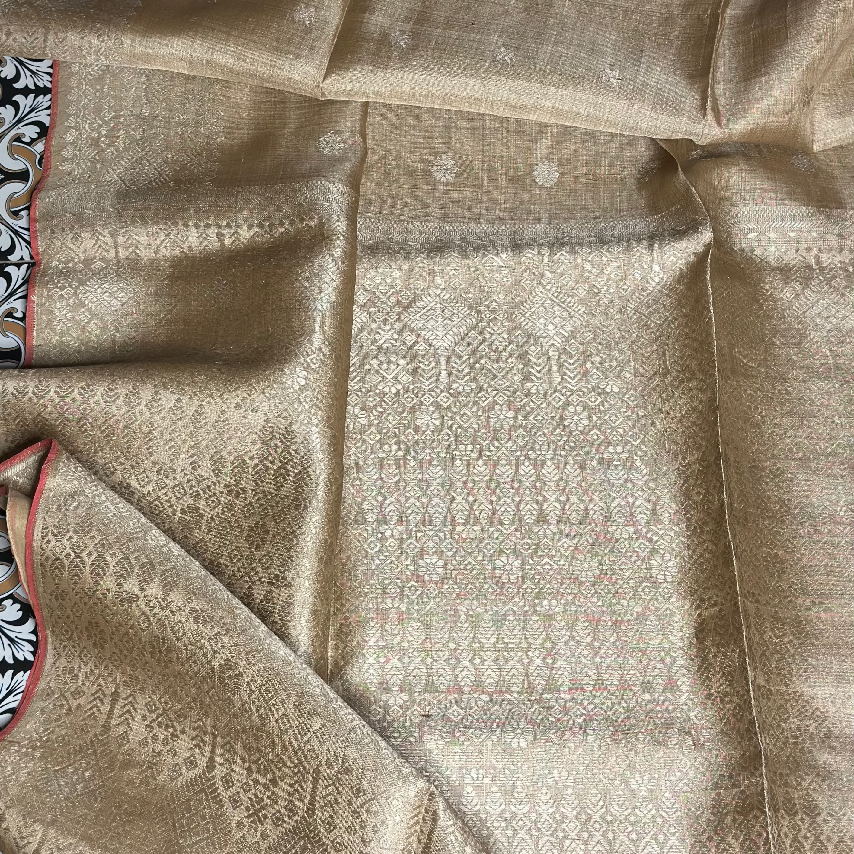 Pre Order: Heirloom Pure Assam Muga Saree with Muga Extra Weft