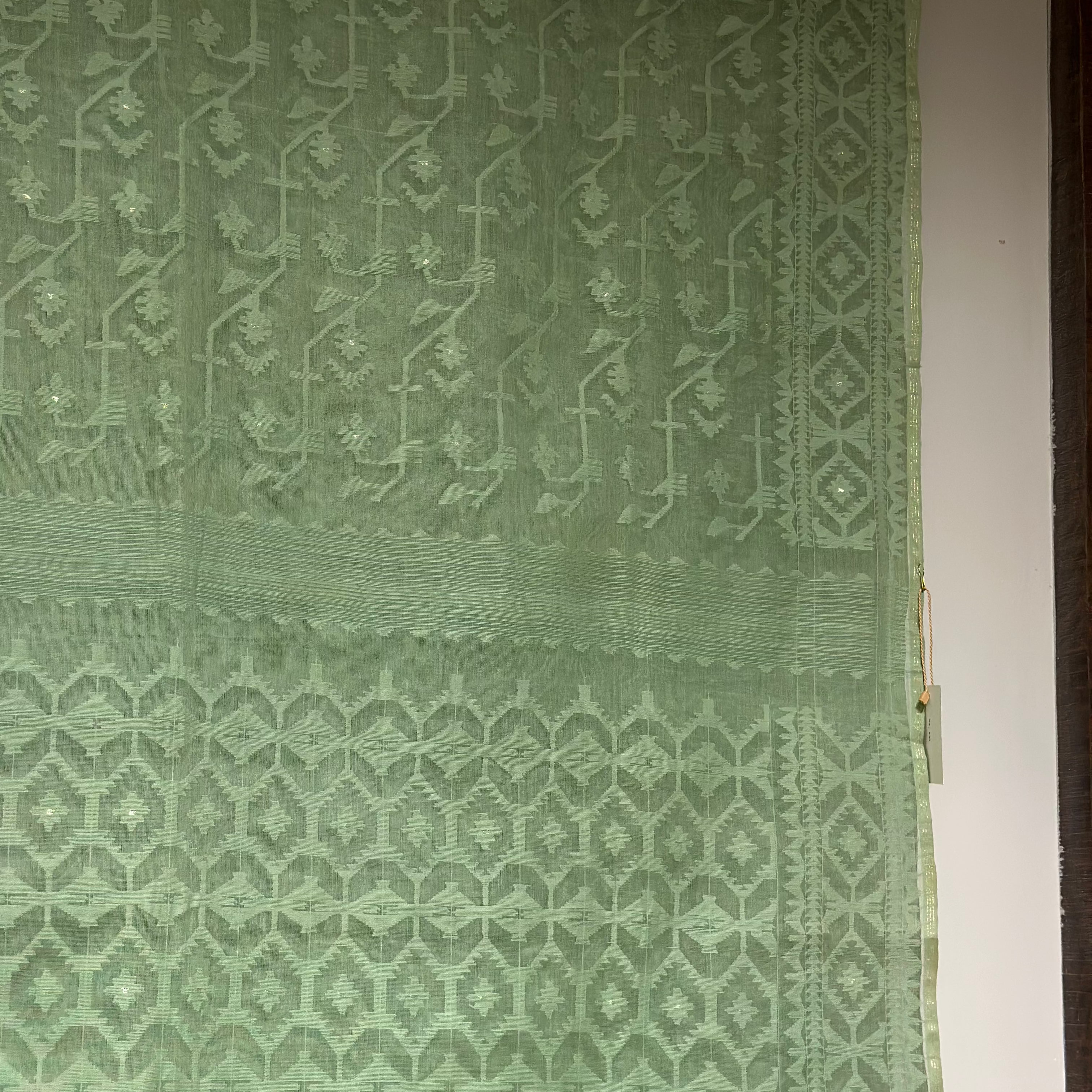 Light Fern Green Dhakai Jamdani