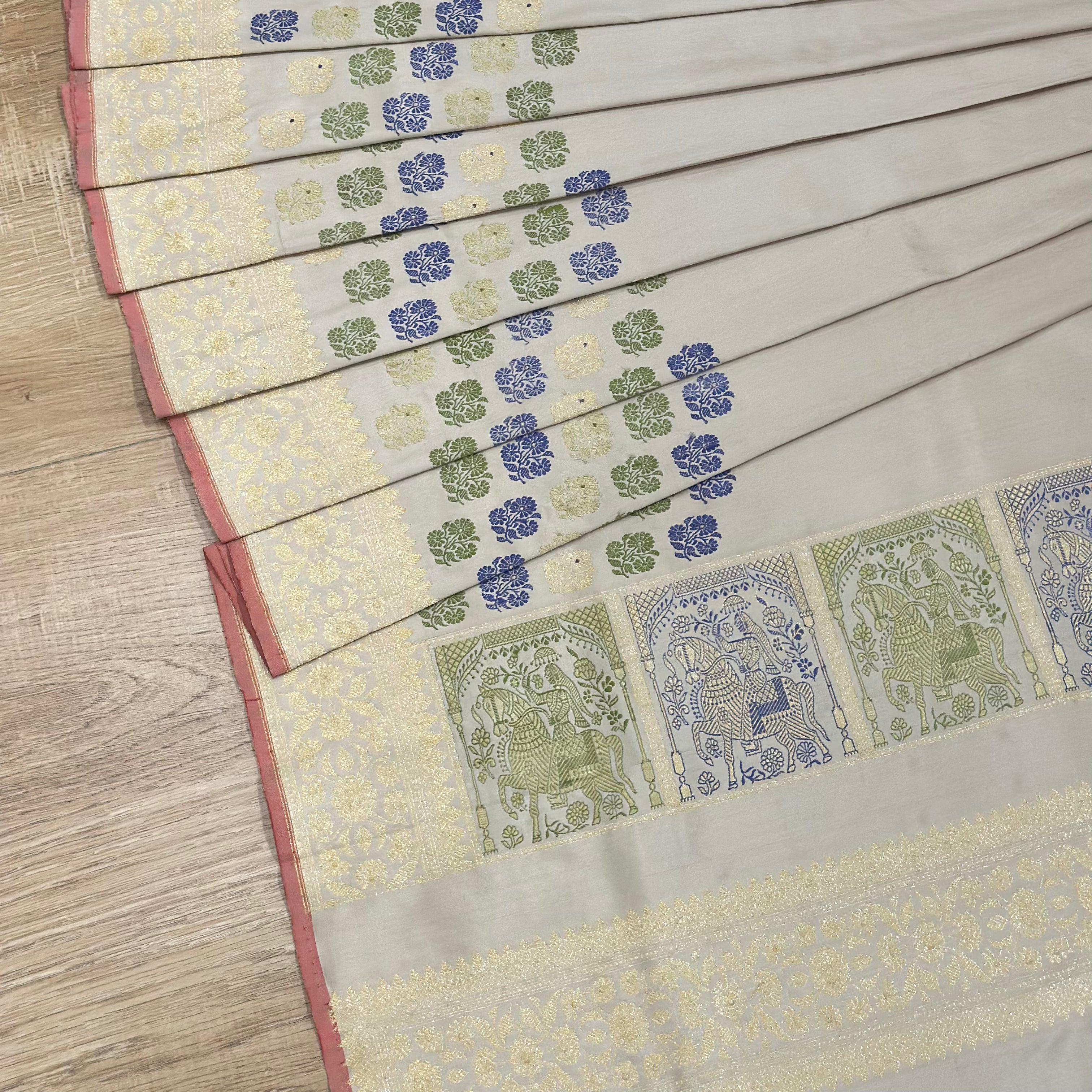 Off-White Revival Baluchari Saree