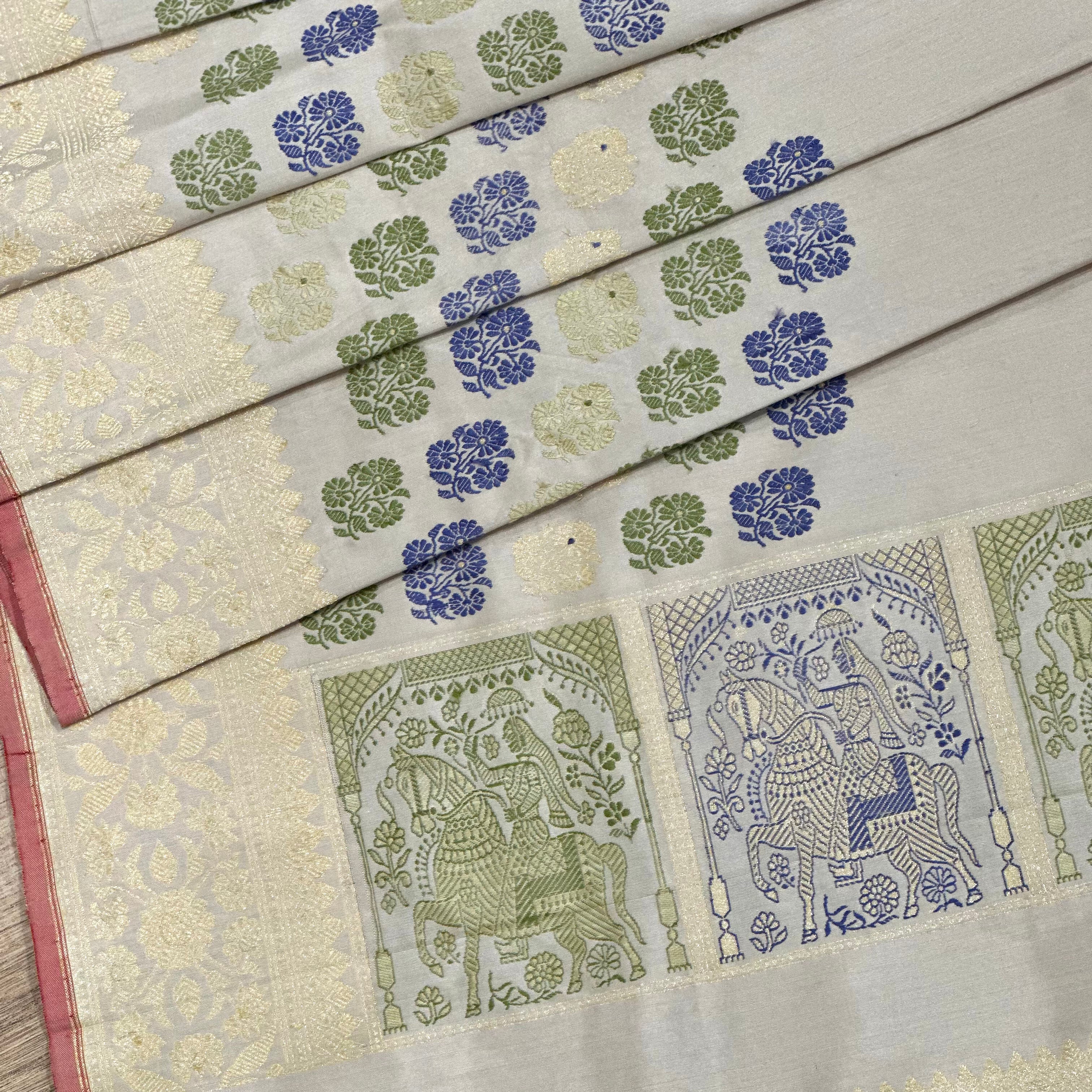 Pre Order : Off-White Revival Baluchari Saree