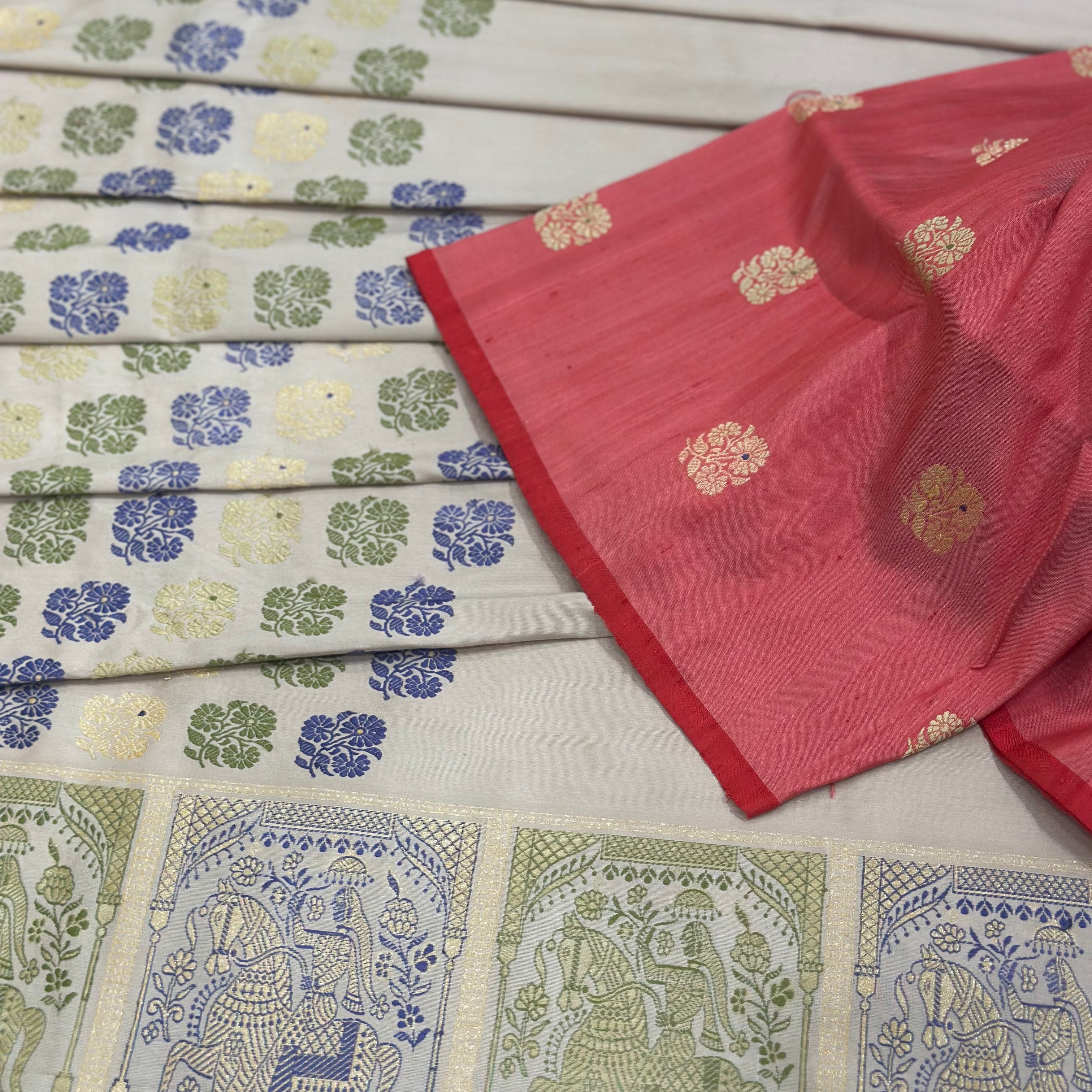 Off-White Revival Baluchari Saree