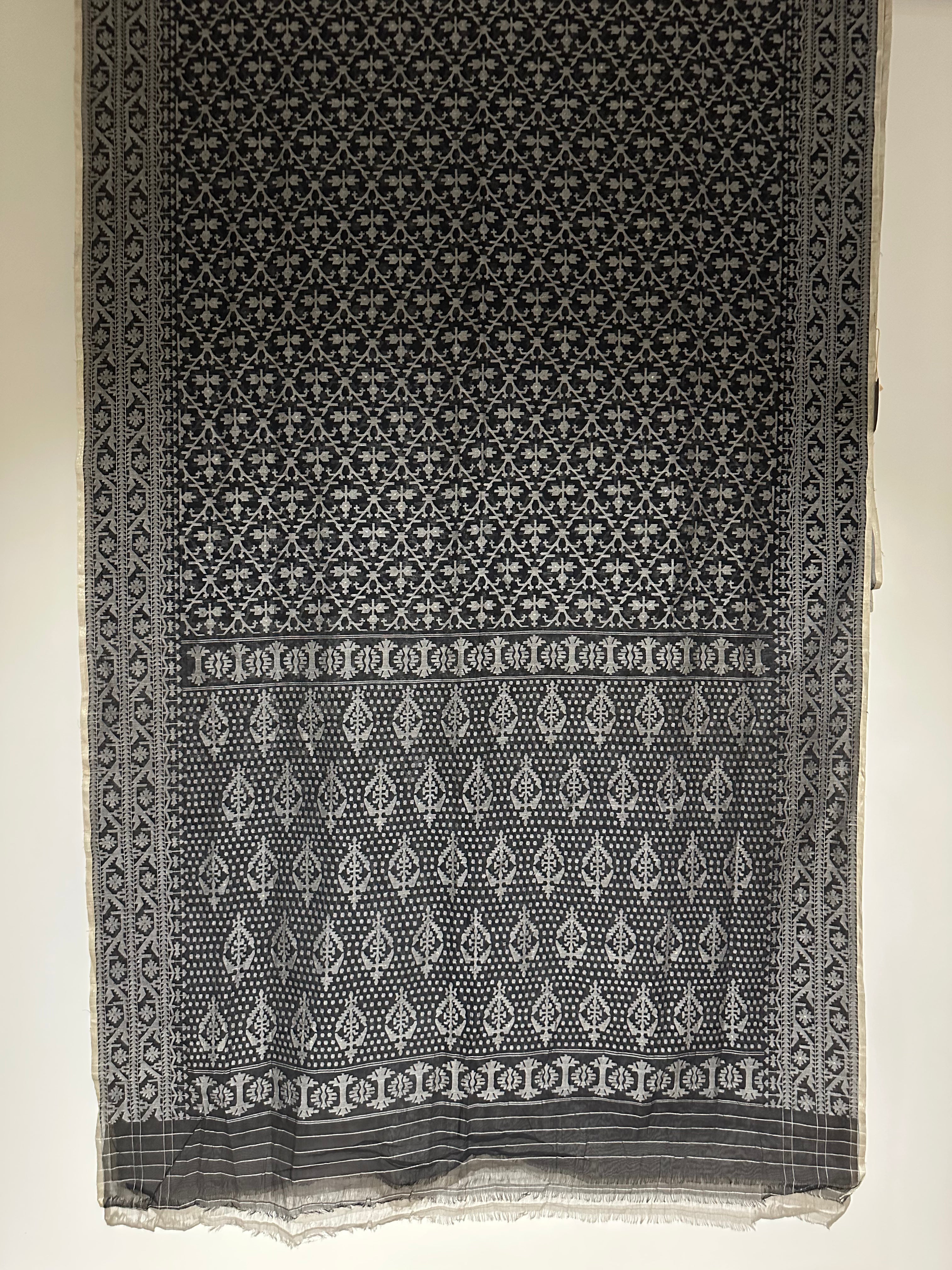 Black and Grey Dhakai Jamdani