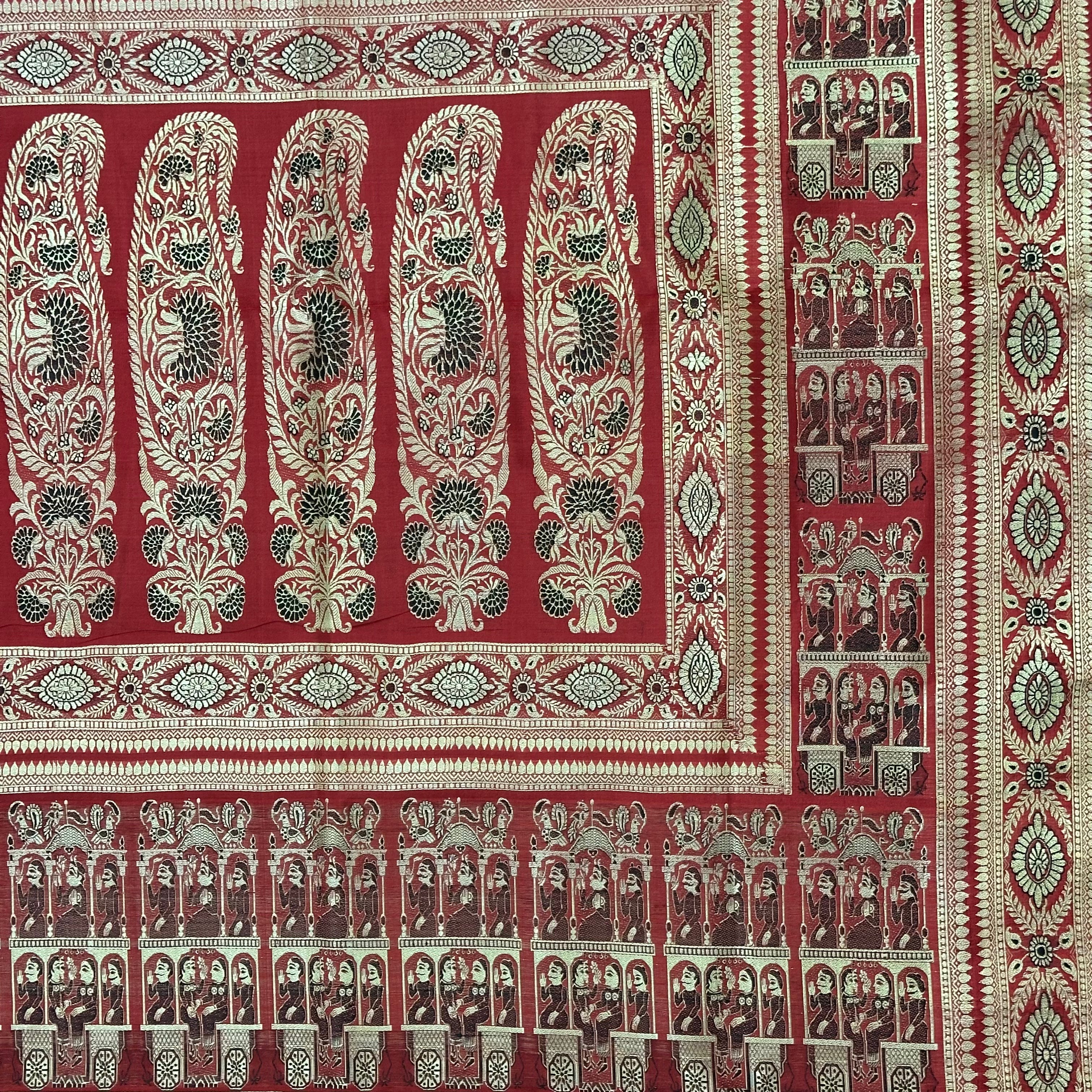 Red Baluchari from Bengal