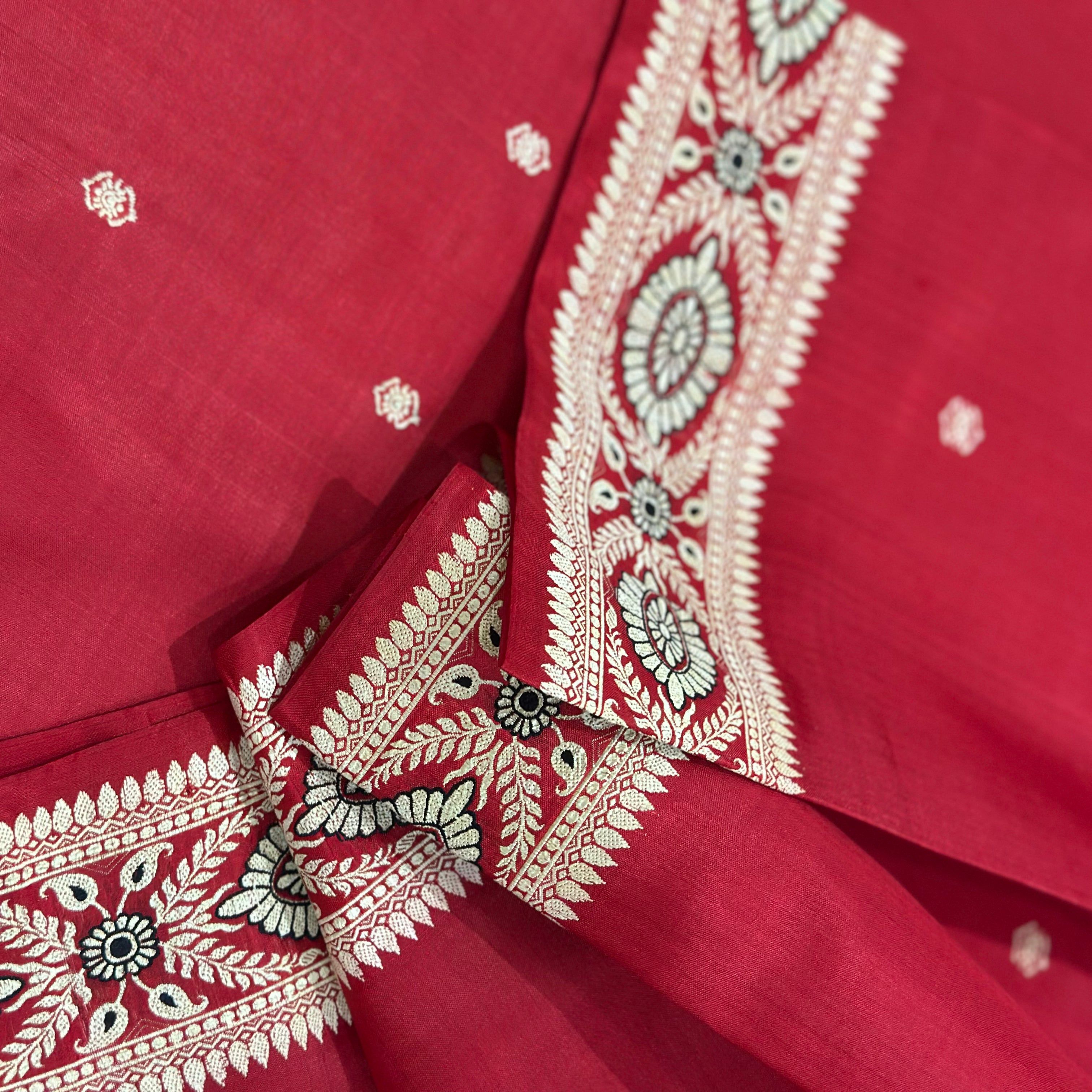 Red Baluchari from Bengal