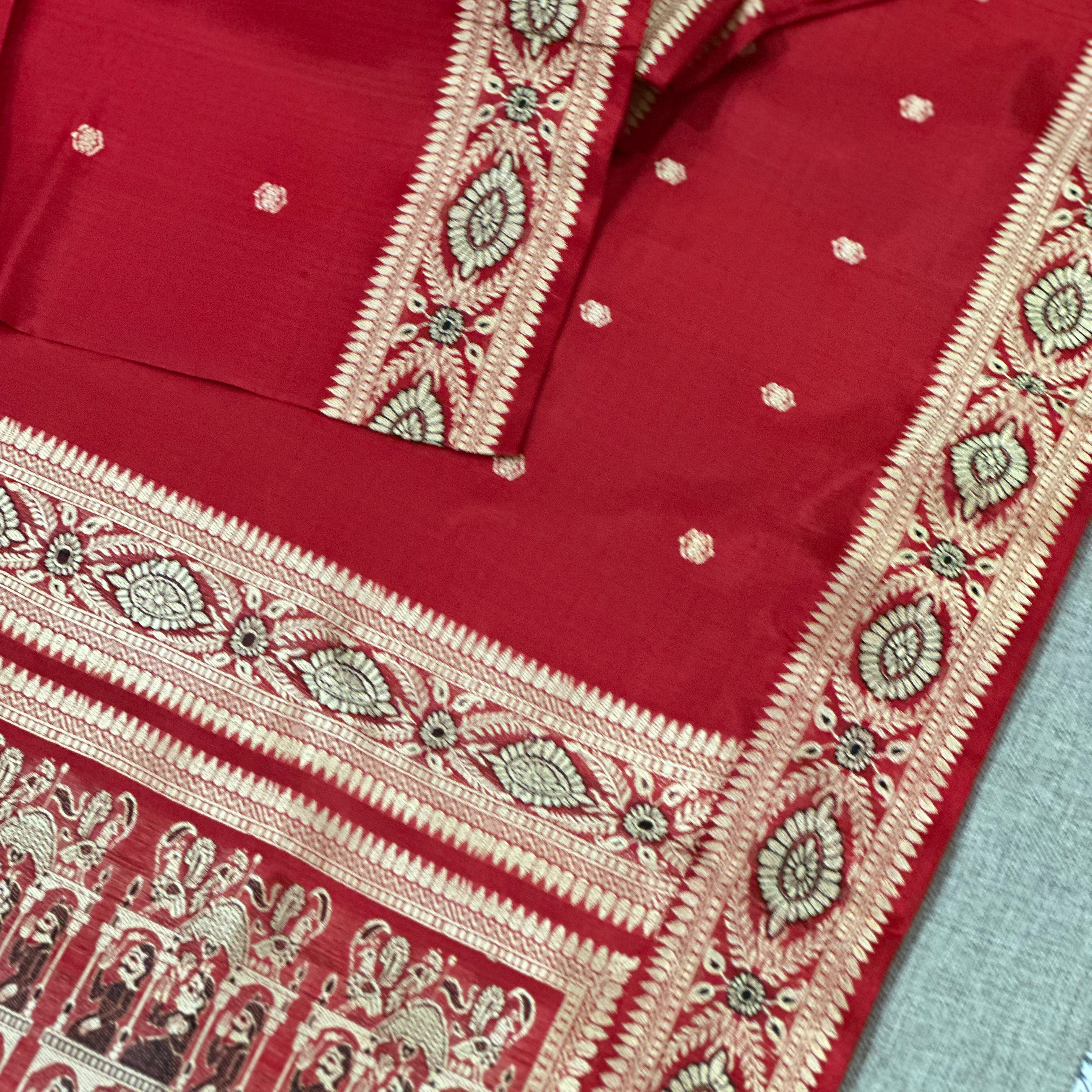 Red Baluchari from Bengal