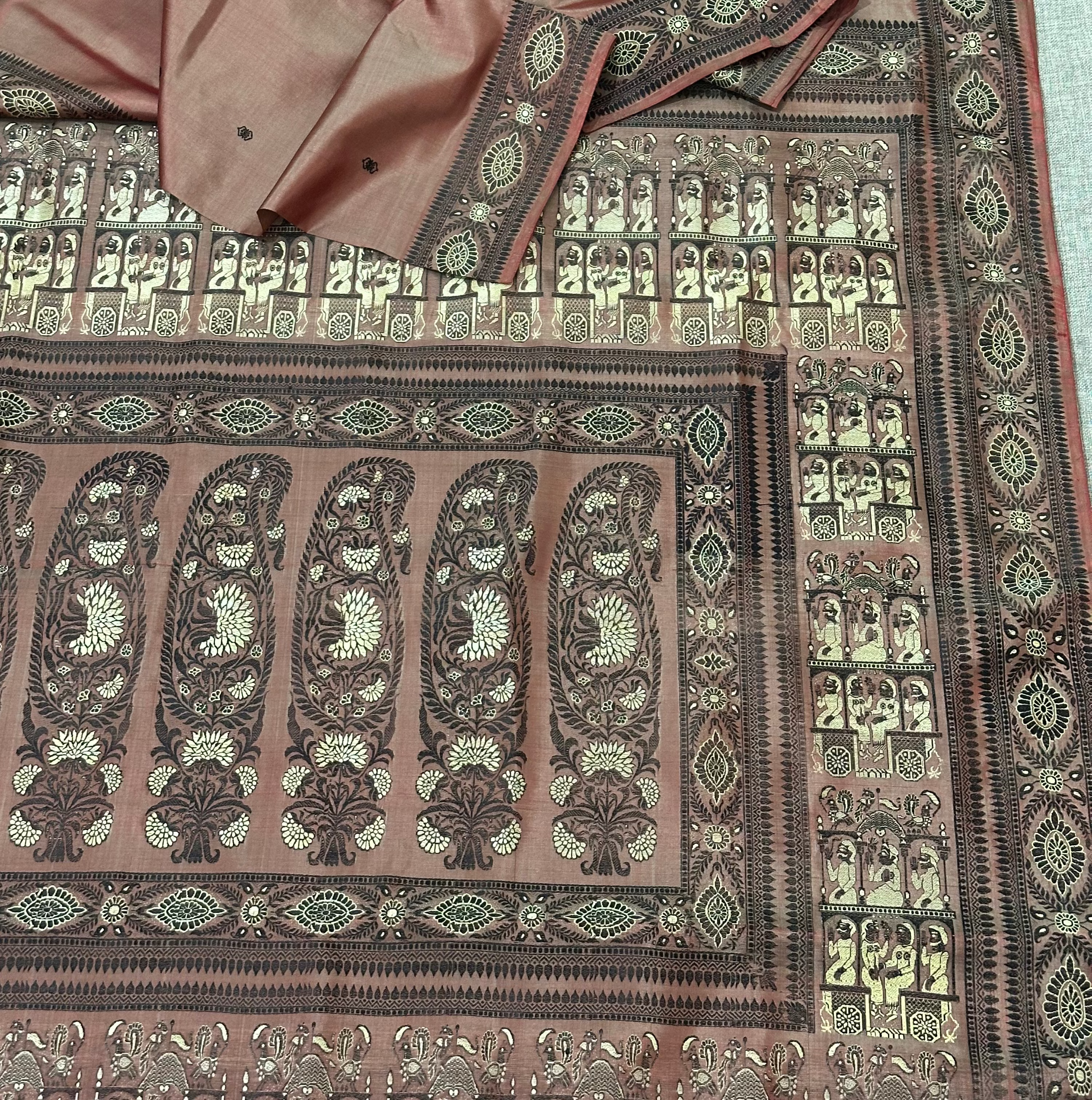 Dusty Rose Baluchari from Bengal