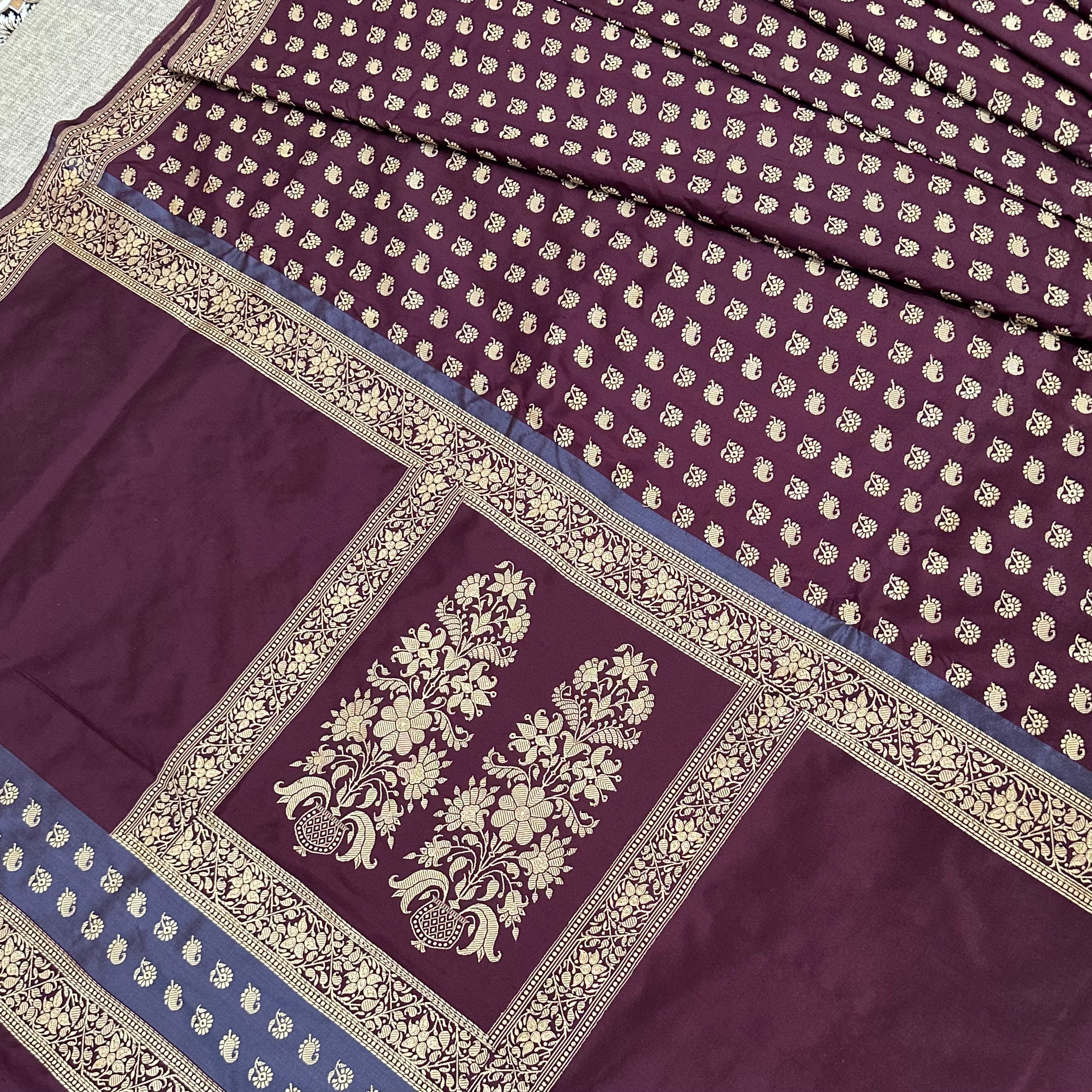 Dark Purple Buti Baluchari with Tree of Life