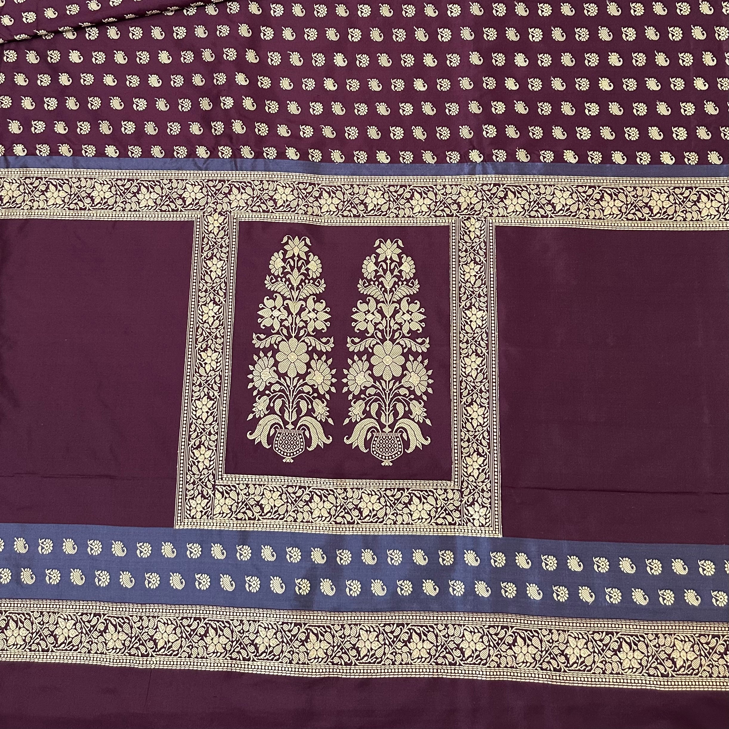Dark Purple Buti Baluchari with Tree of Life