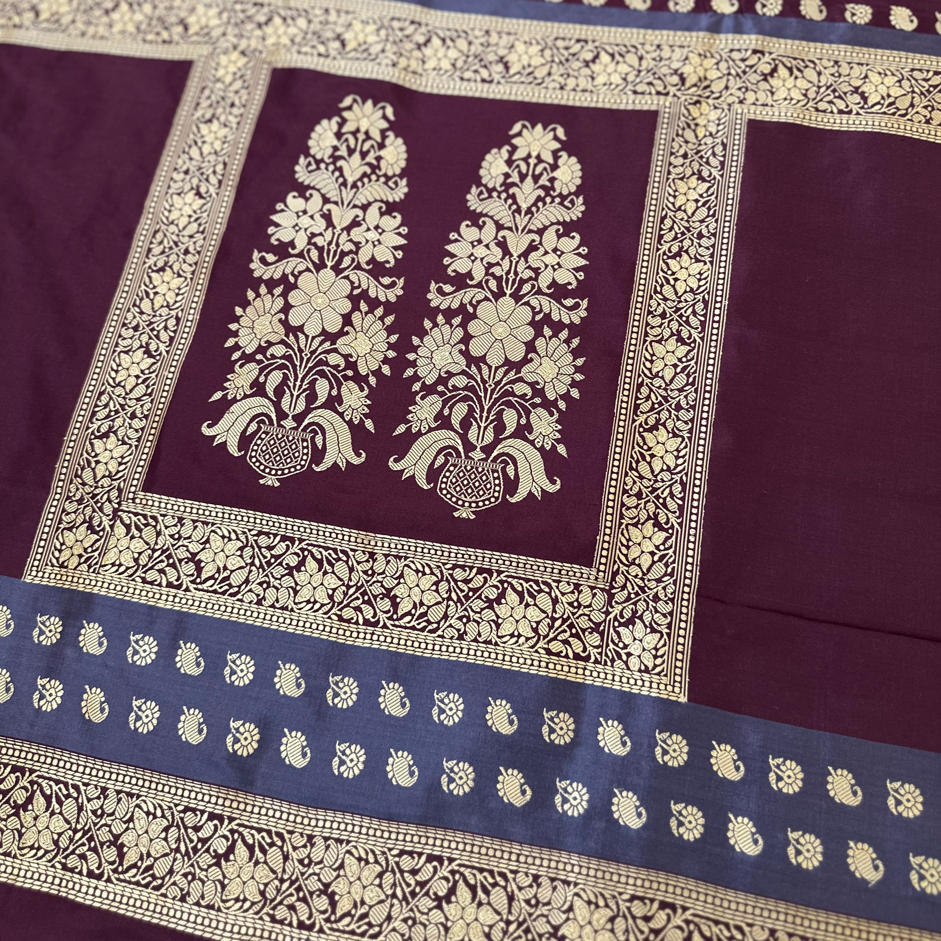 Dark Purple Buti Baluchari with Tree of Life
