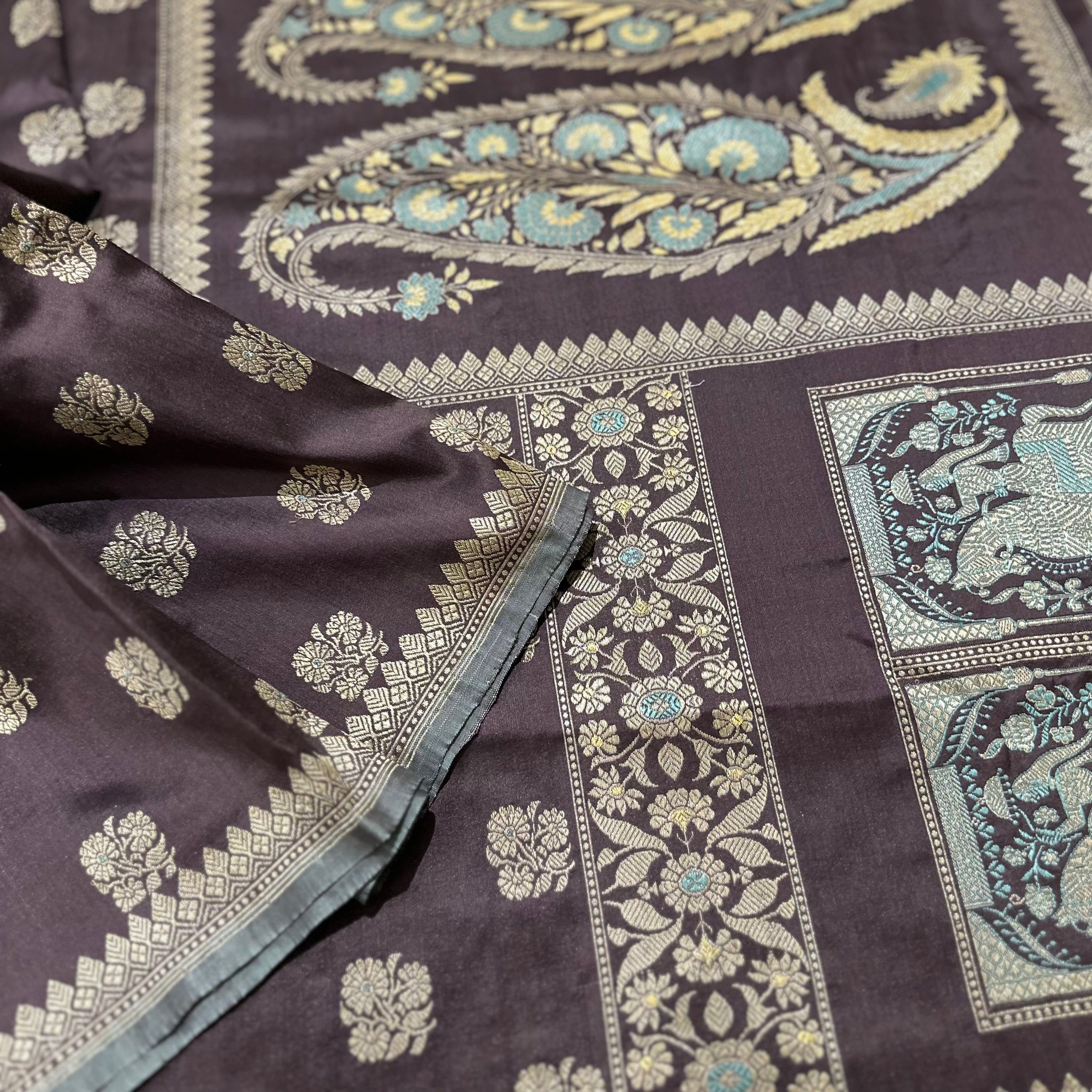 Brown Colour Revival Baluchari Saree