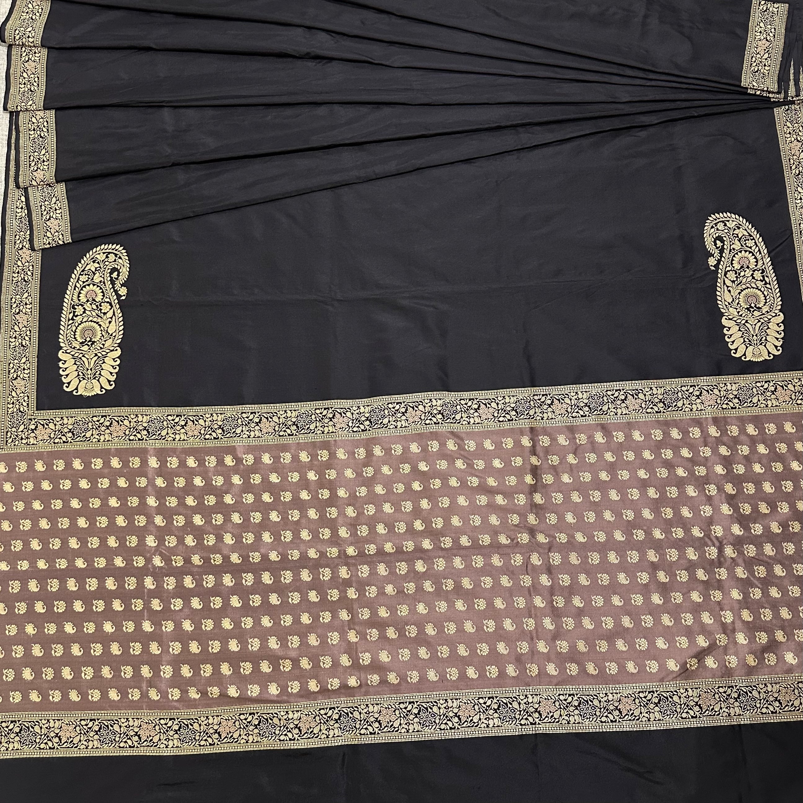 Black Baluchari Saree with Paisleys in the Palla