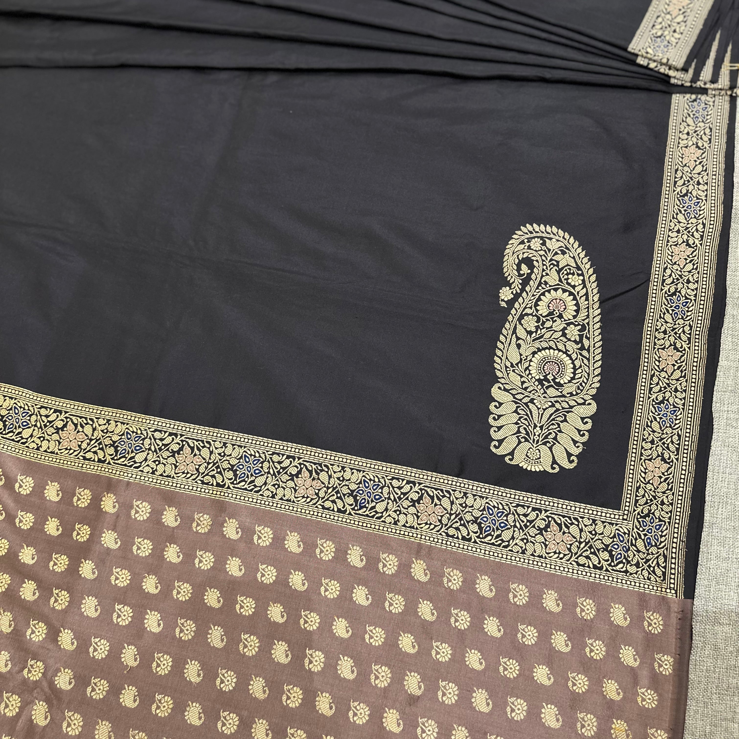 Black Baluchari Saree with Paisleys in the Palla