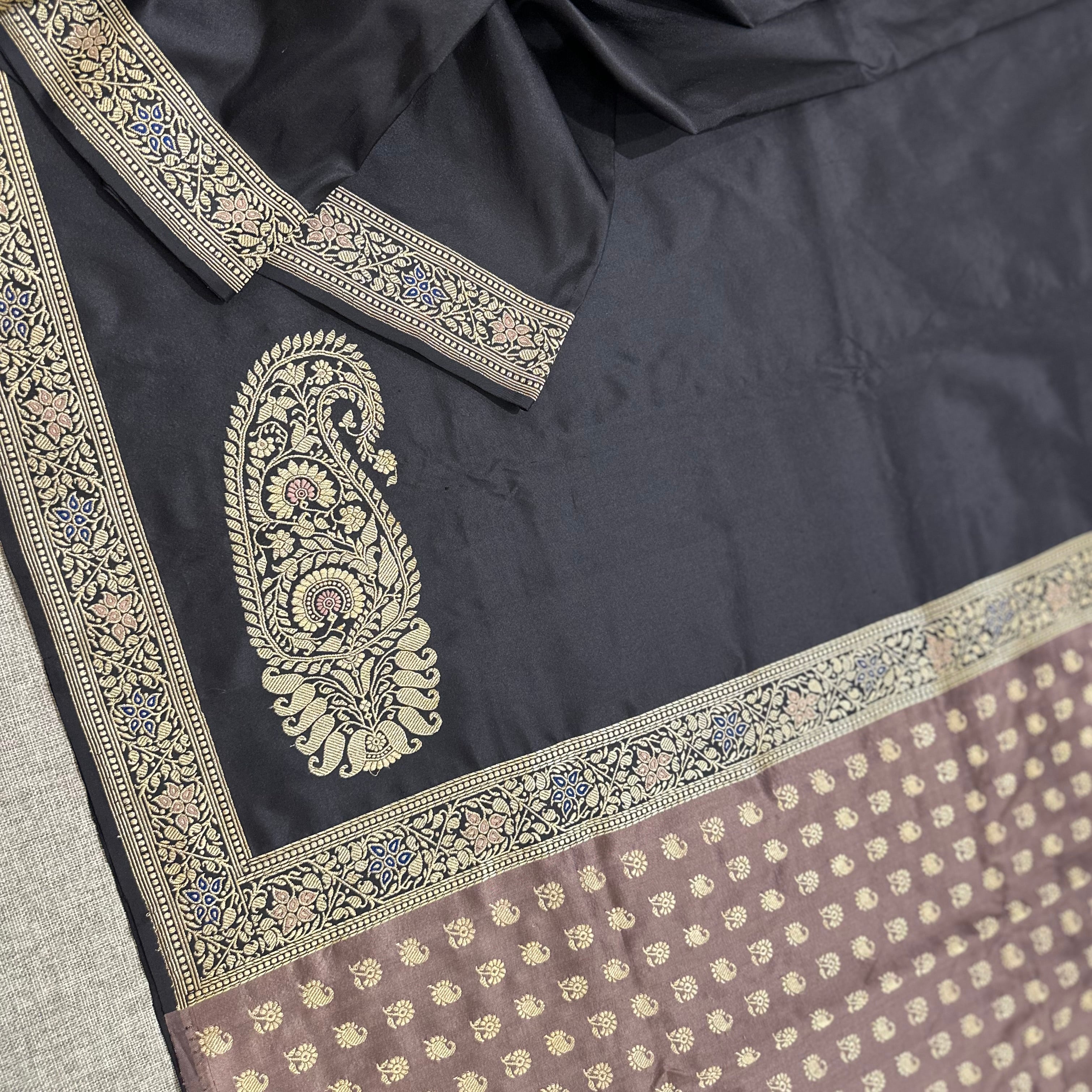 Black Baluchari Saree with Paisleys in the Palla