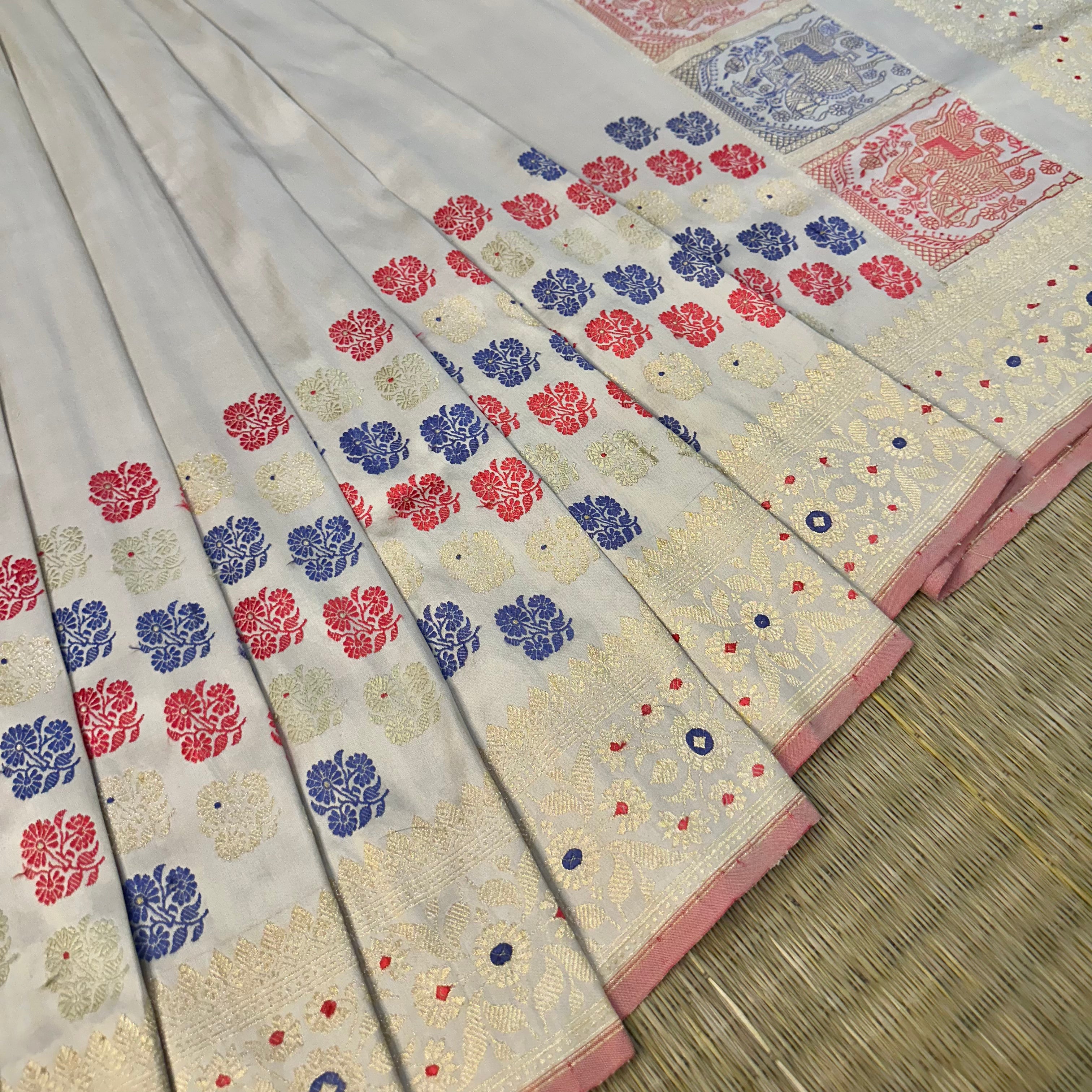 Creme-White Revival Baluchari Saree