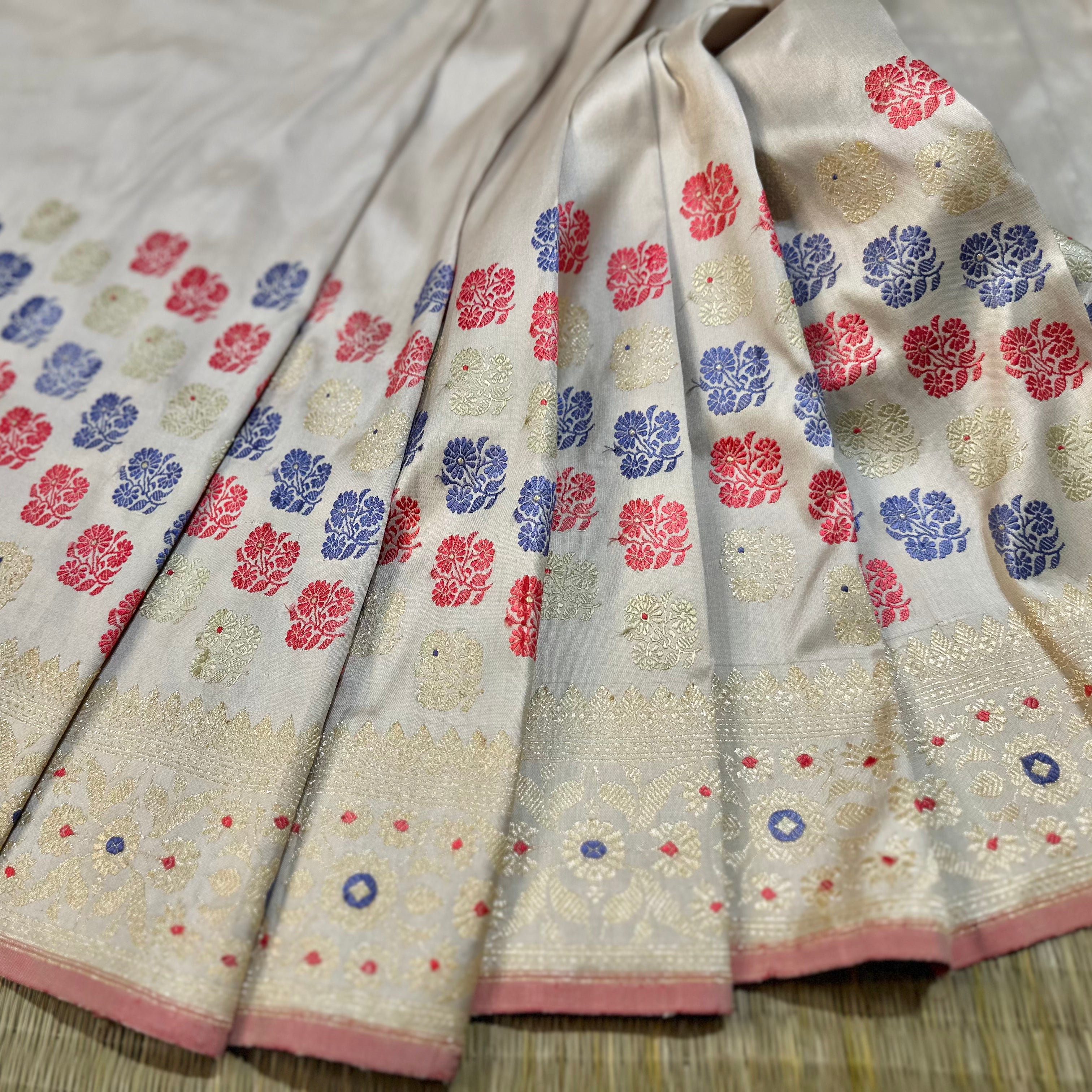Creme-White Revival Baluchari Saree