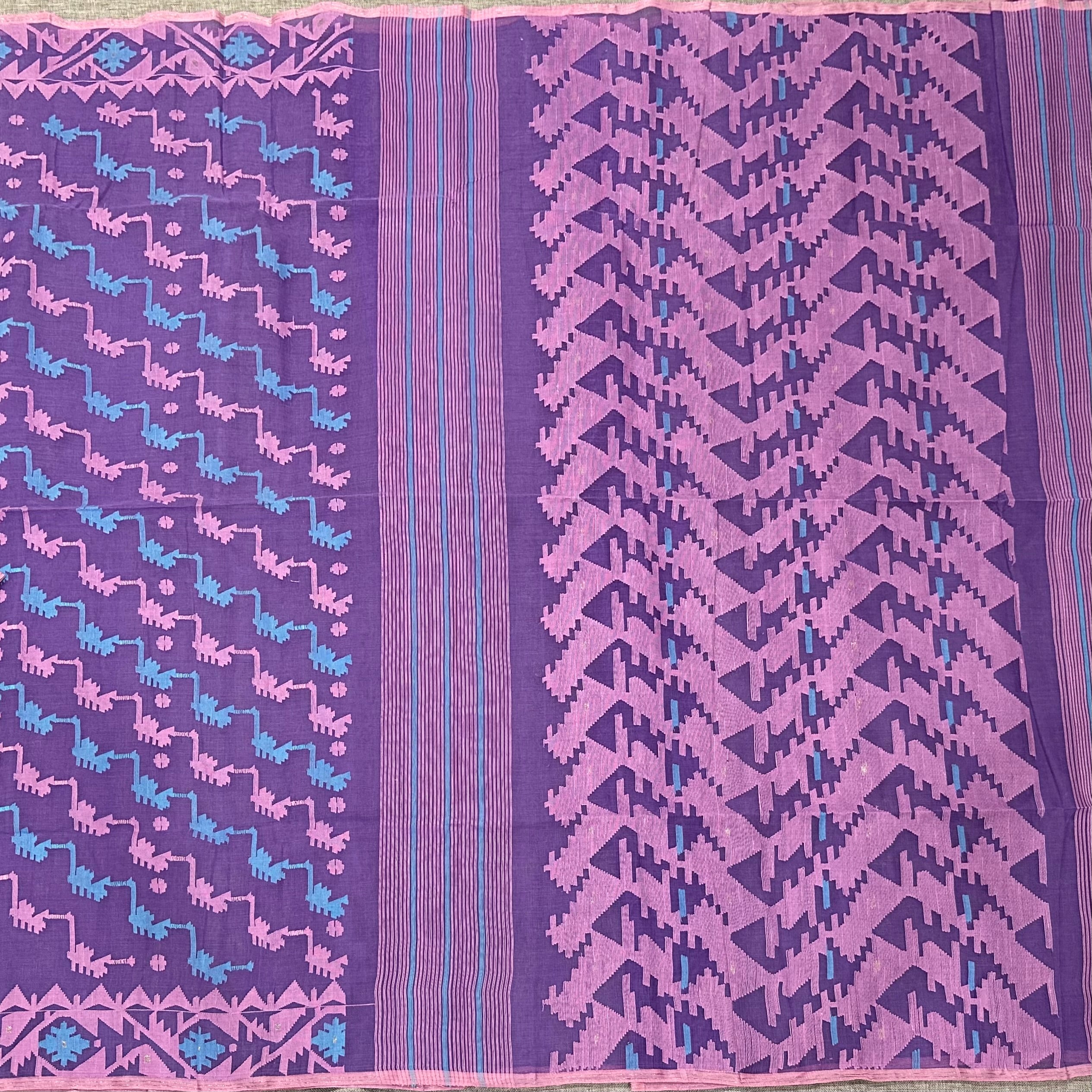 Dark lavender Dhakai Jamdani