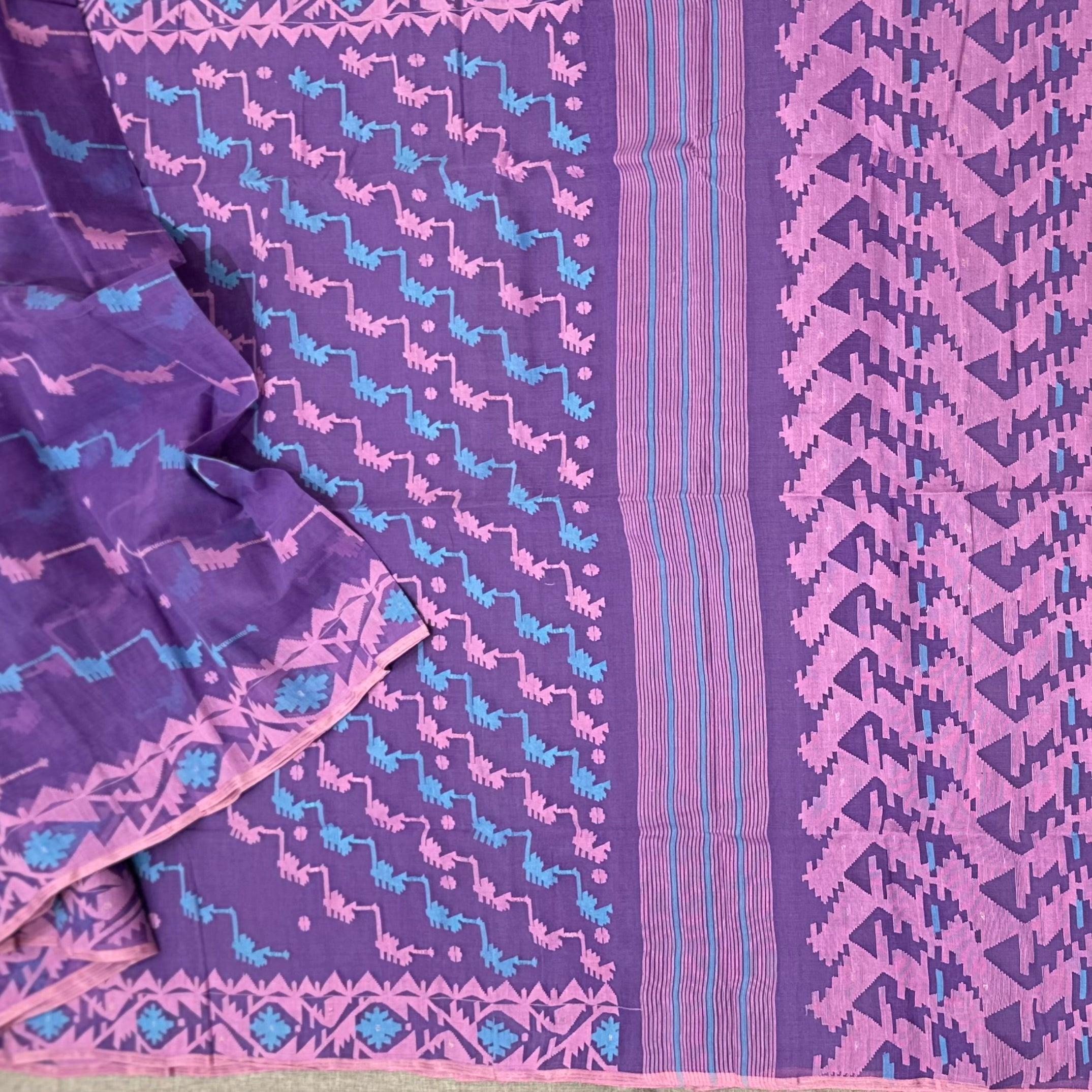 Dark lavender Dhakai Jamdani