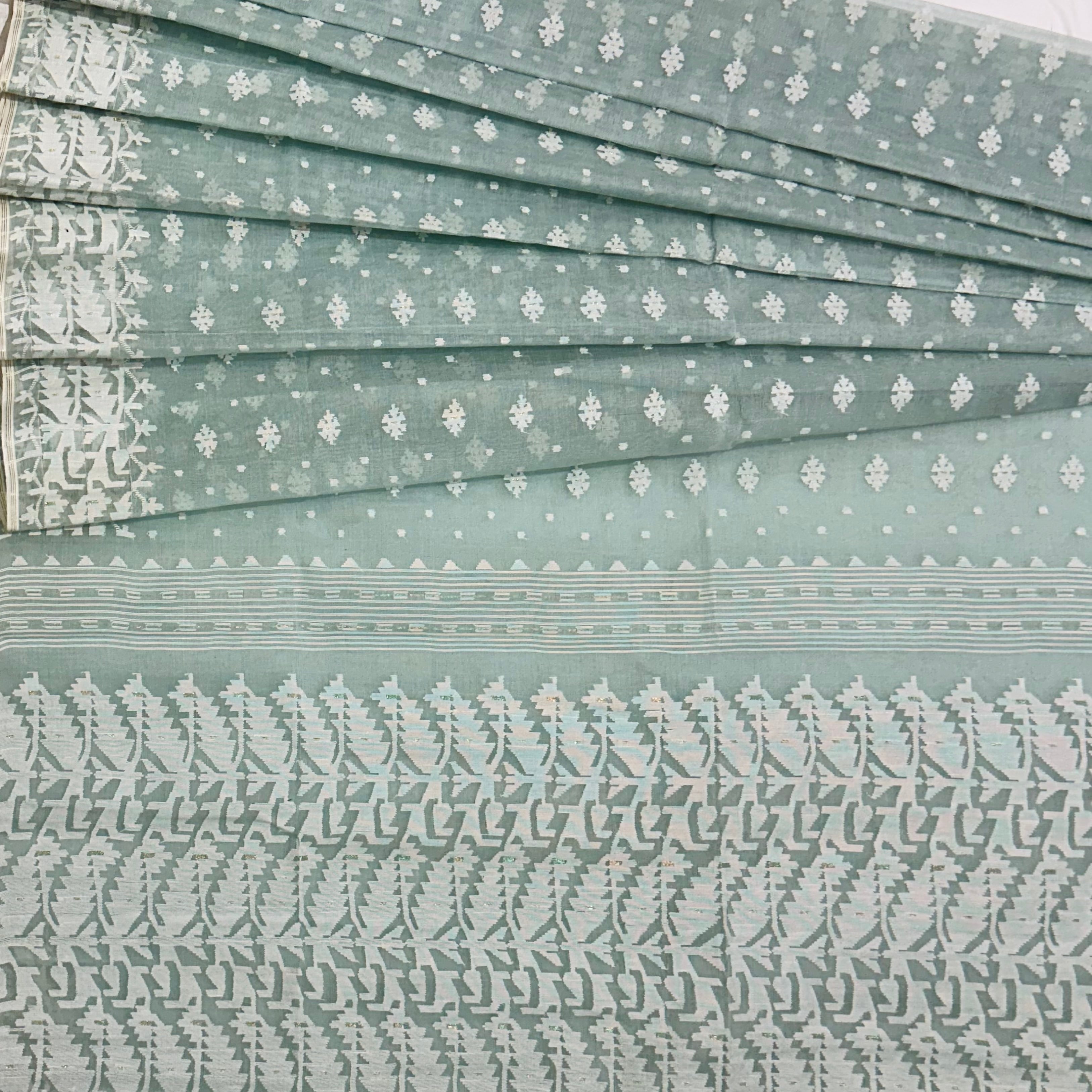 Ice Blue Dhakai Jamdani
