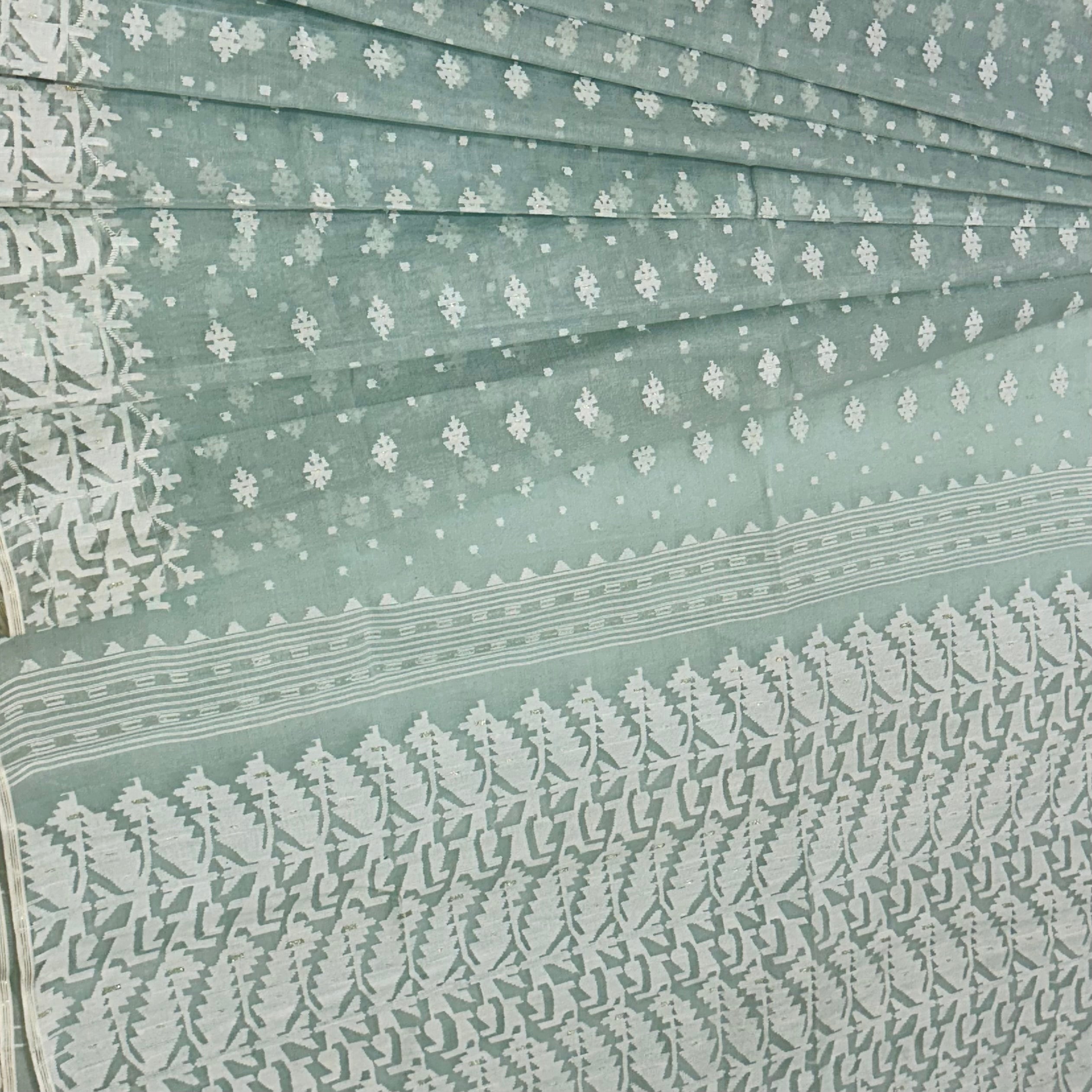 Ice Blue Dhakai Jamdani