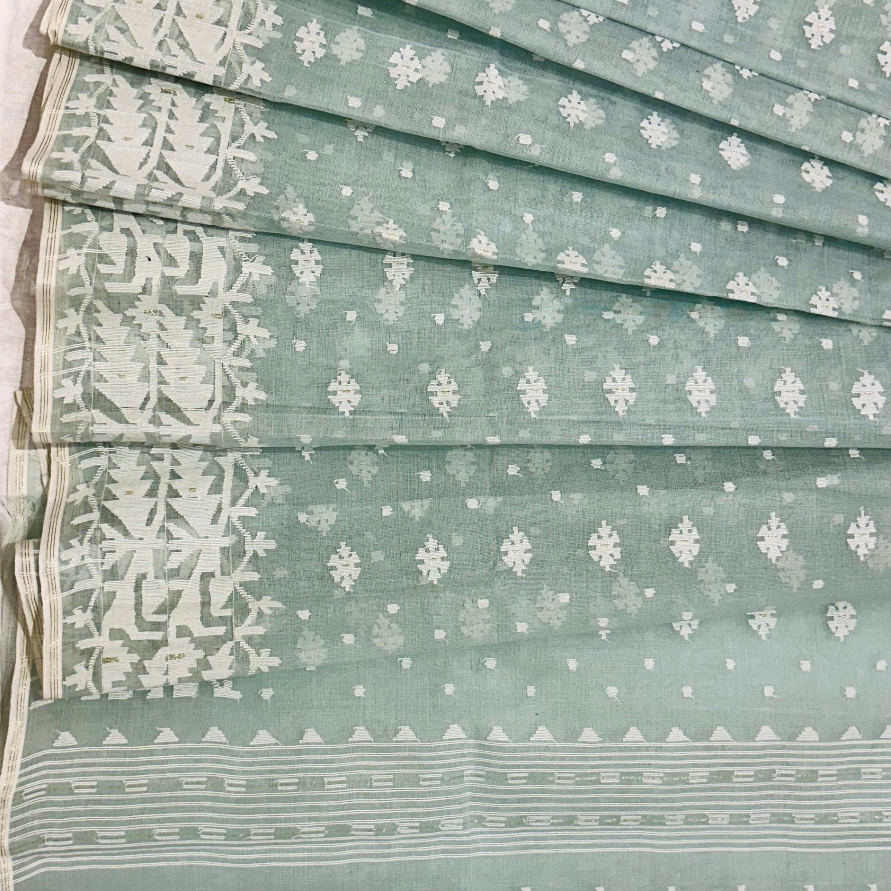 Ice Blue Dhakai Jamdani