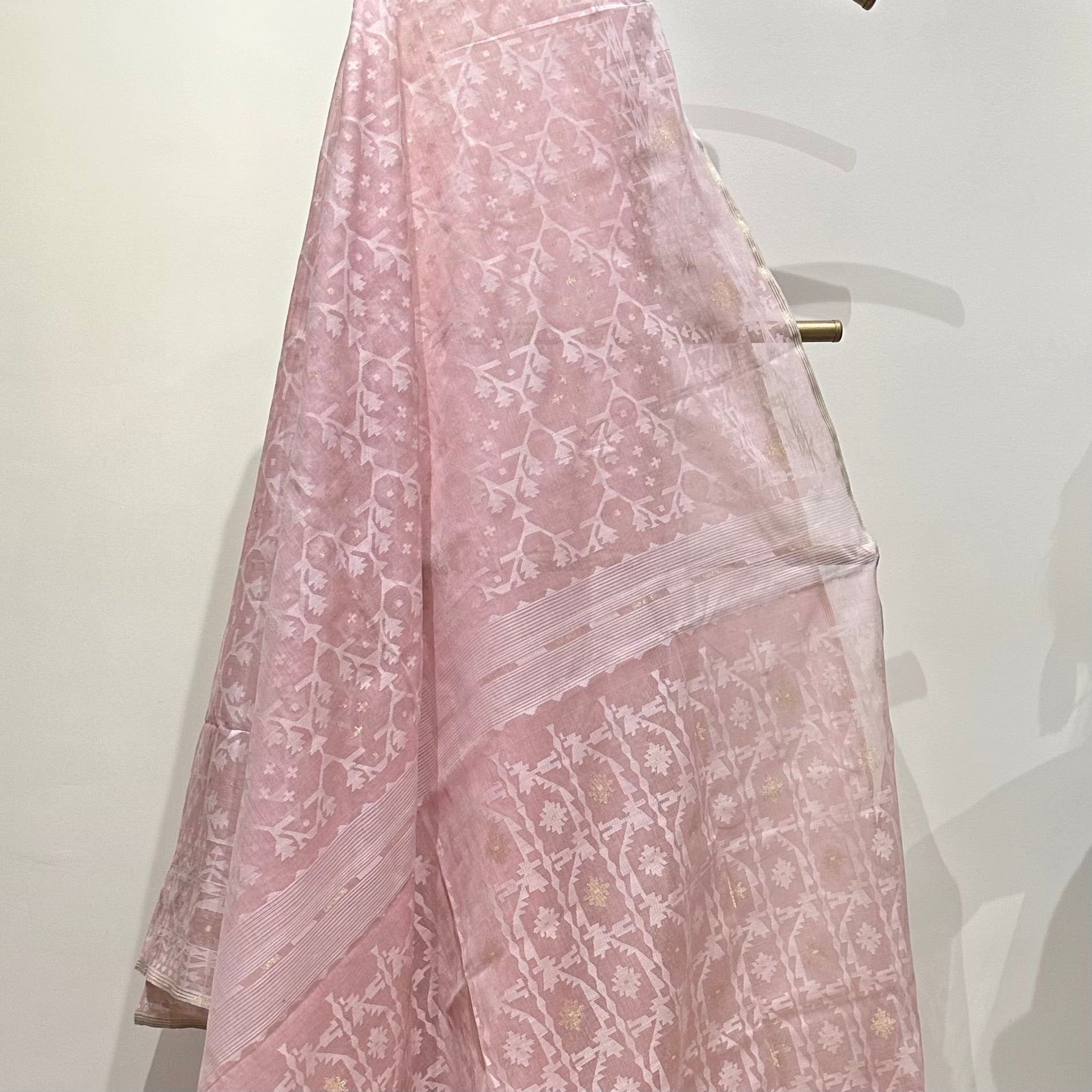 Pink Jaal Dhakai Jamdani Saree