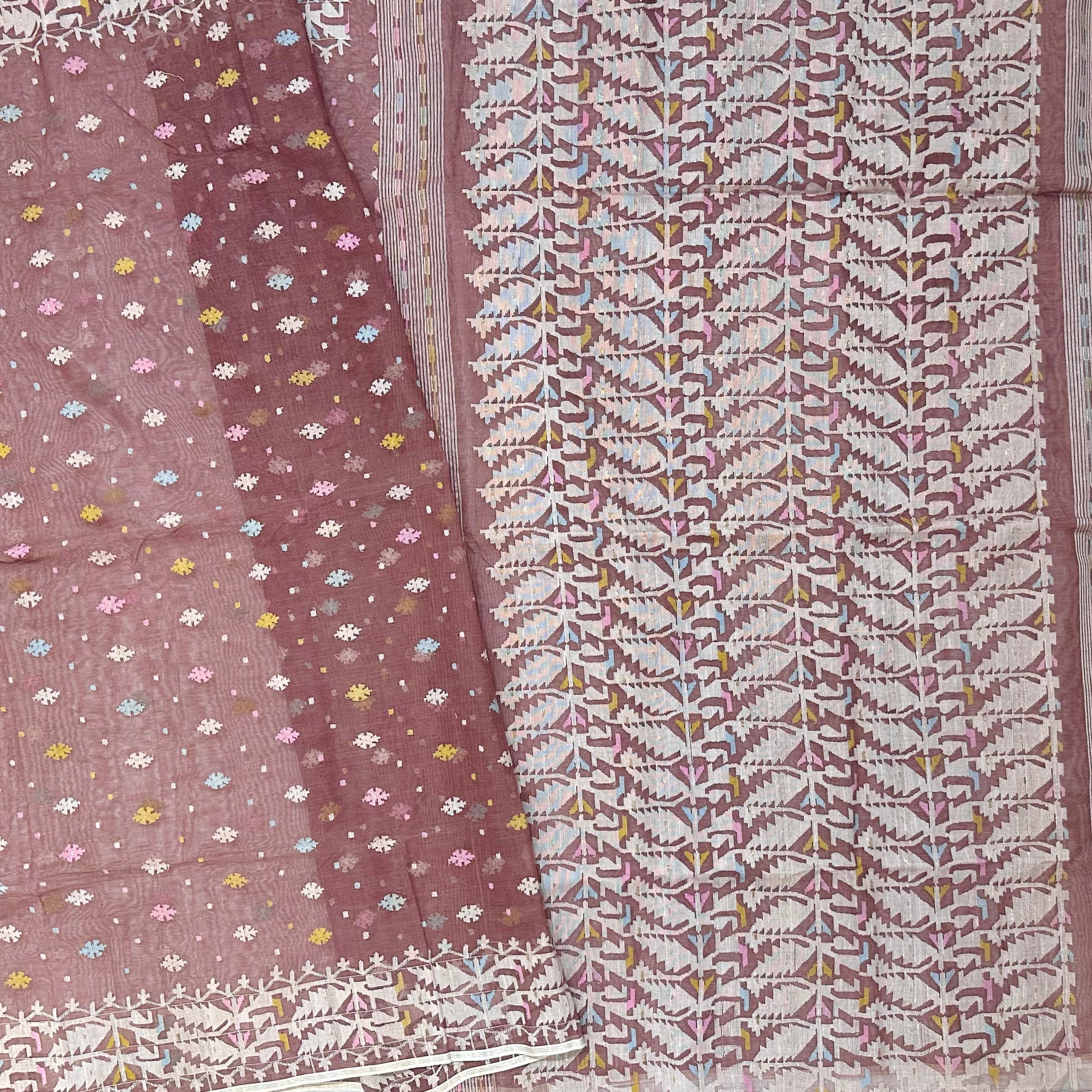 Brown Dhakai Jamdani