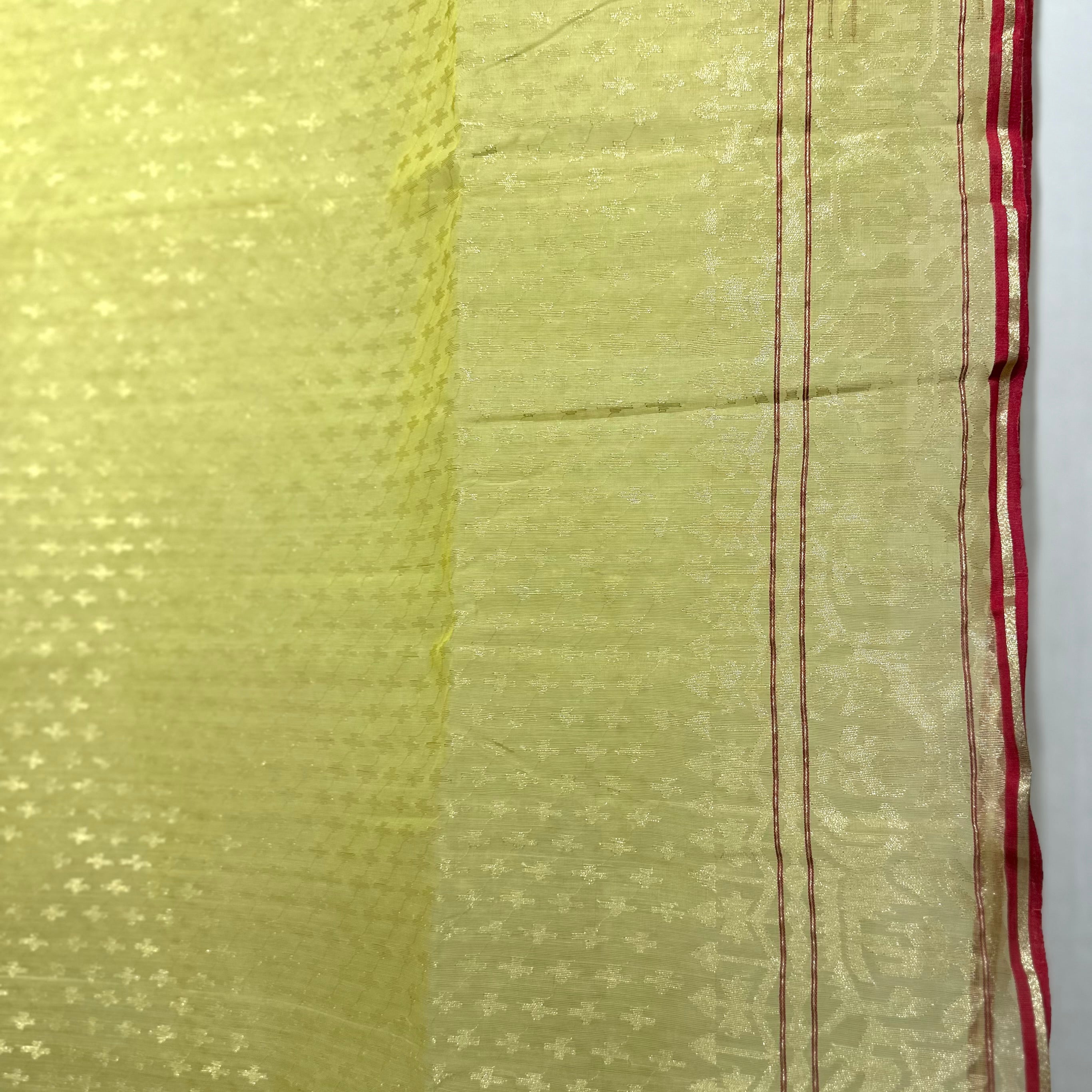 Half Silk Dhakai Jamdani with all over Zari