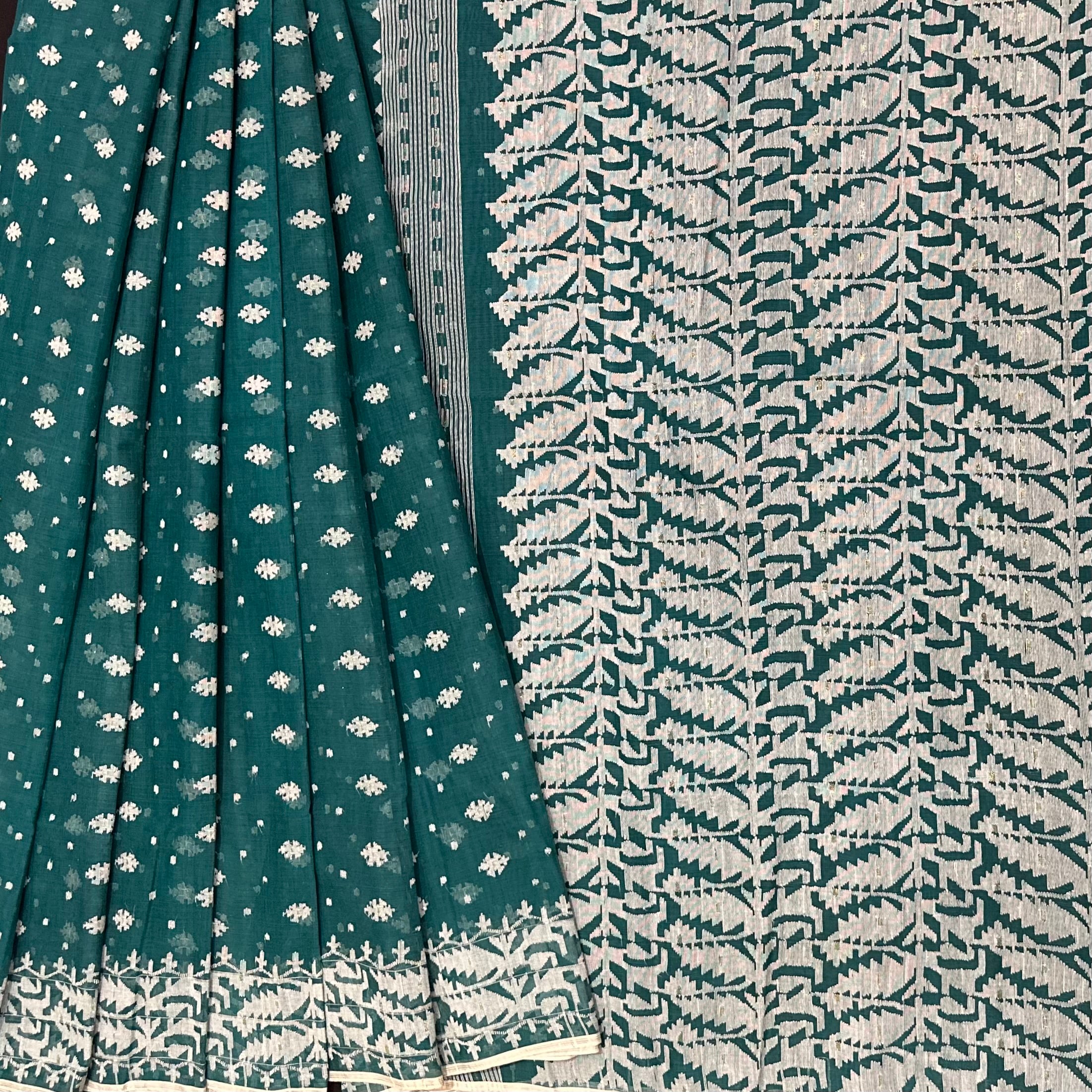 Green Dhakai Jamdani