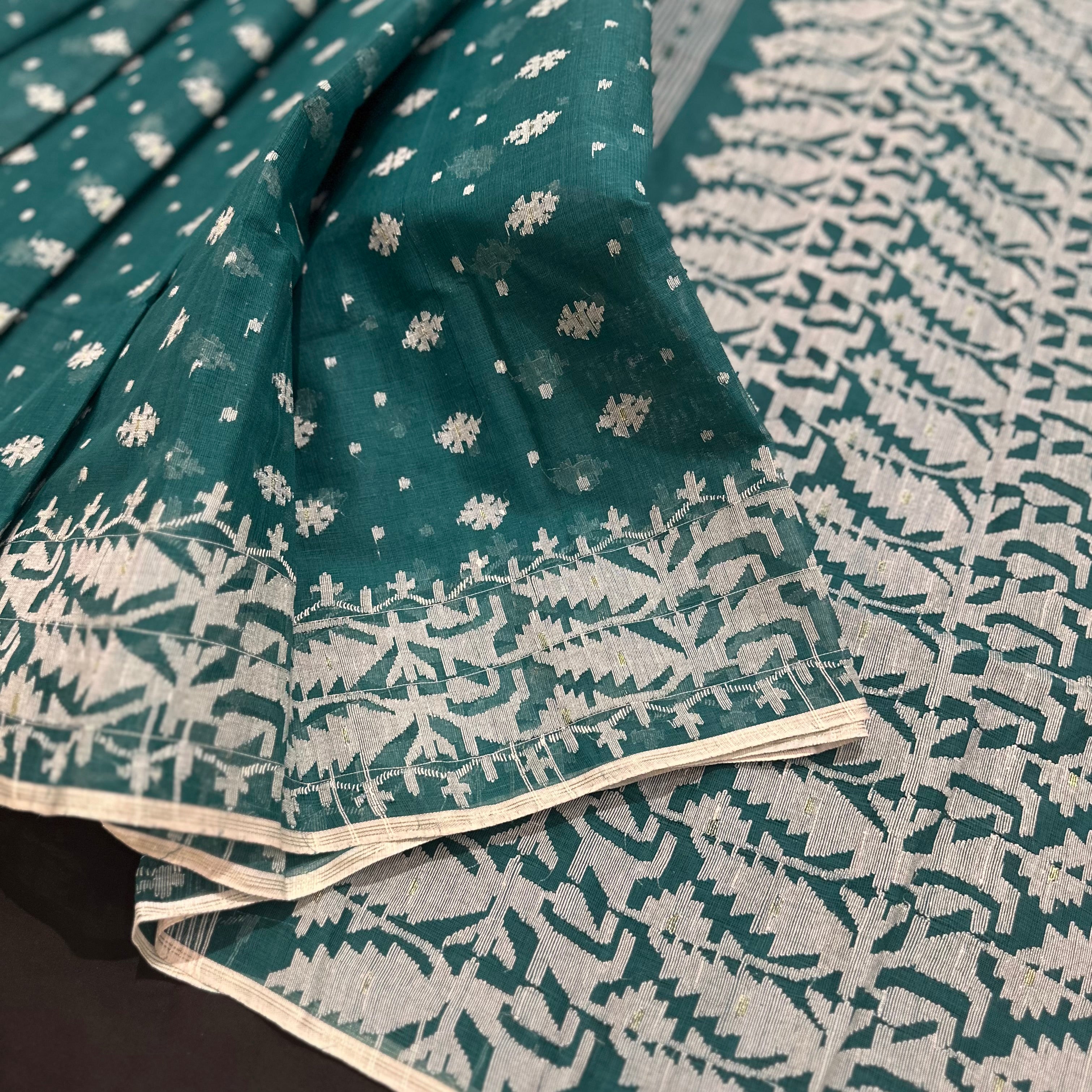 Green Dhakai Jamdani