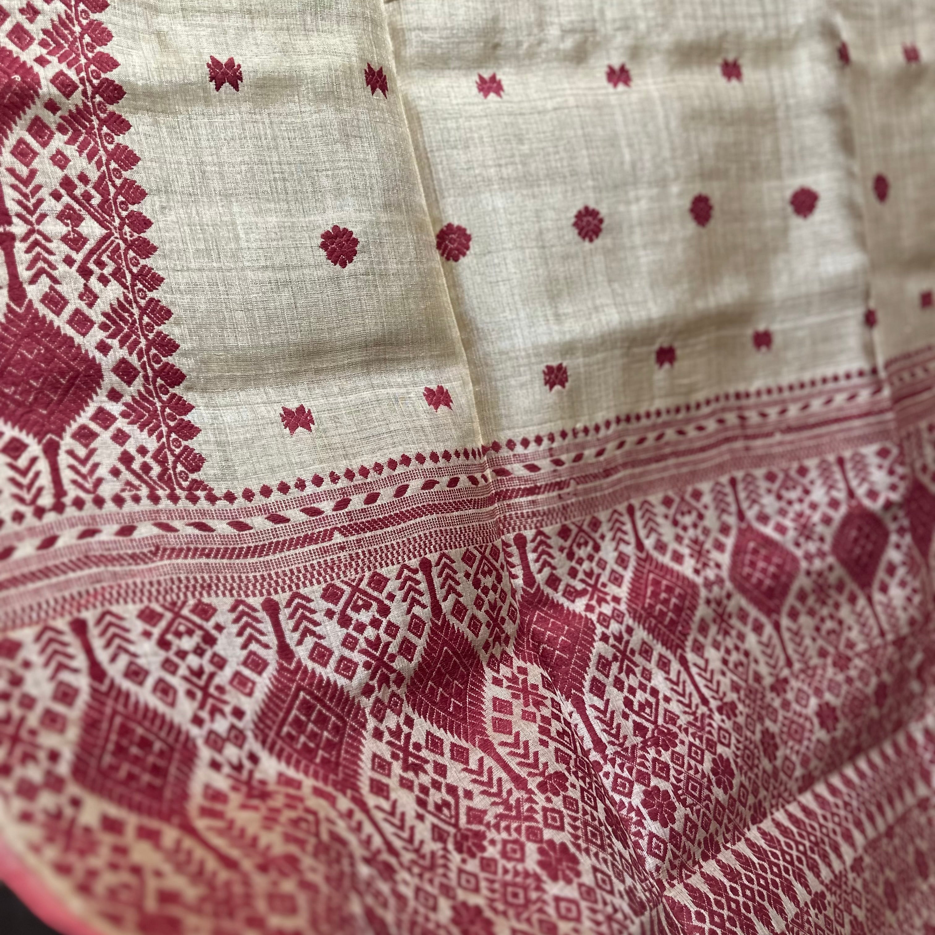 Heirloom Pure Assamese Muga Saree