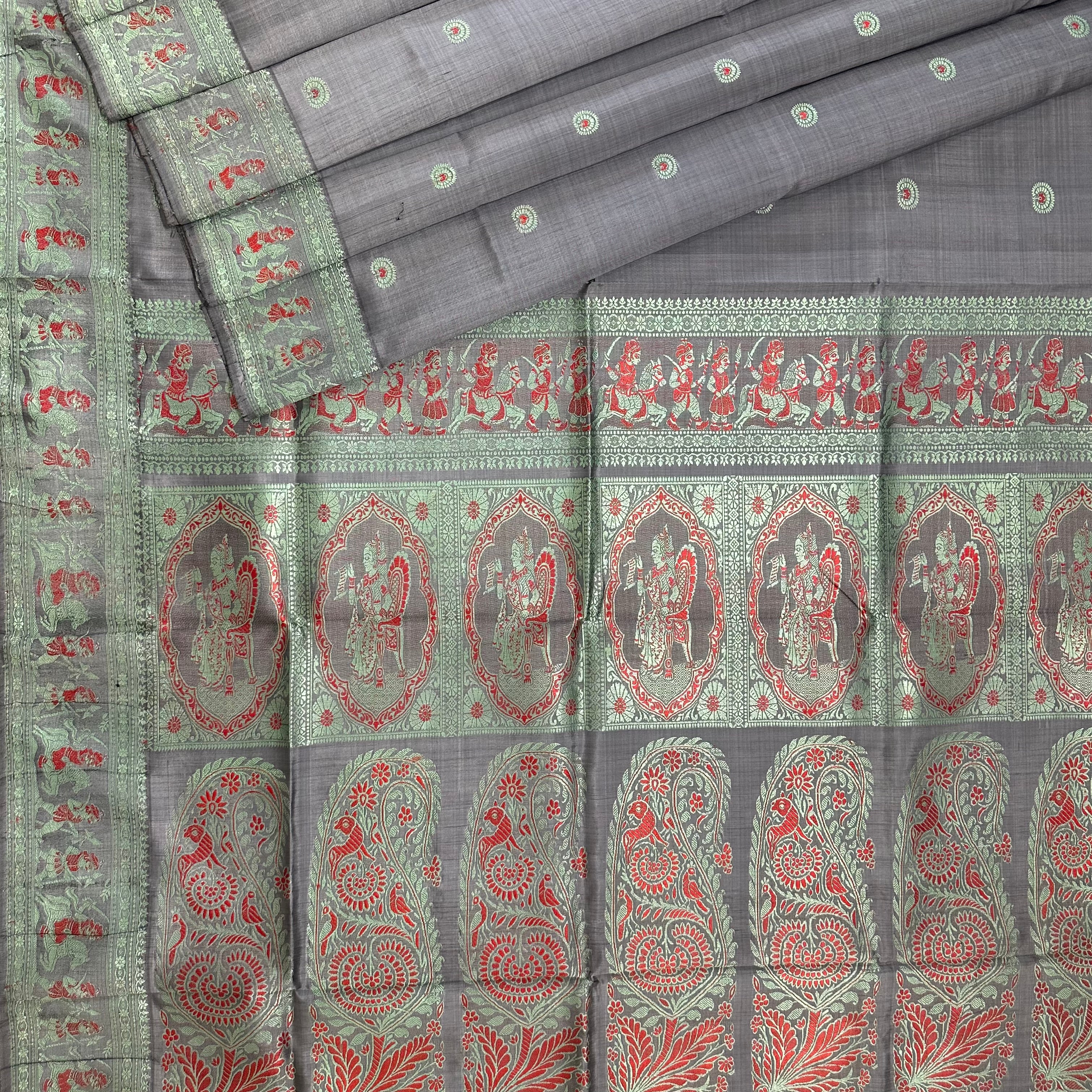 Grey Revival Baluchari from Bengal