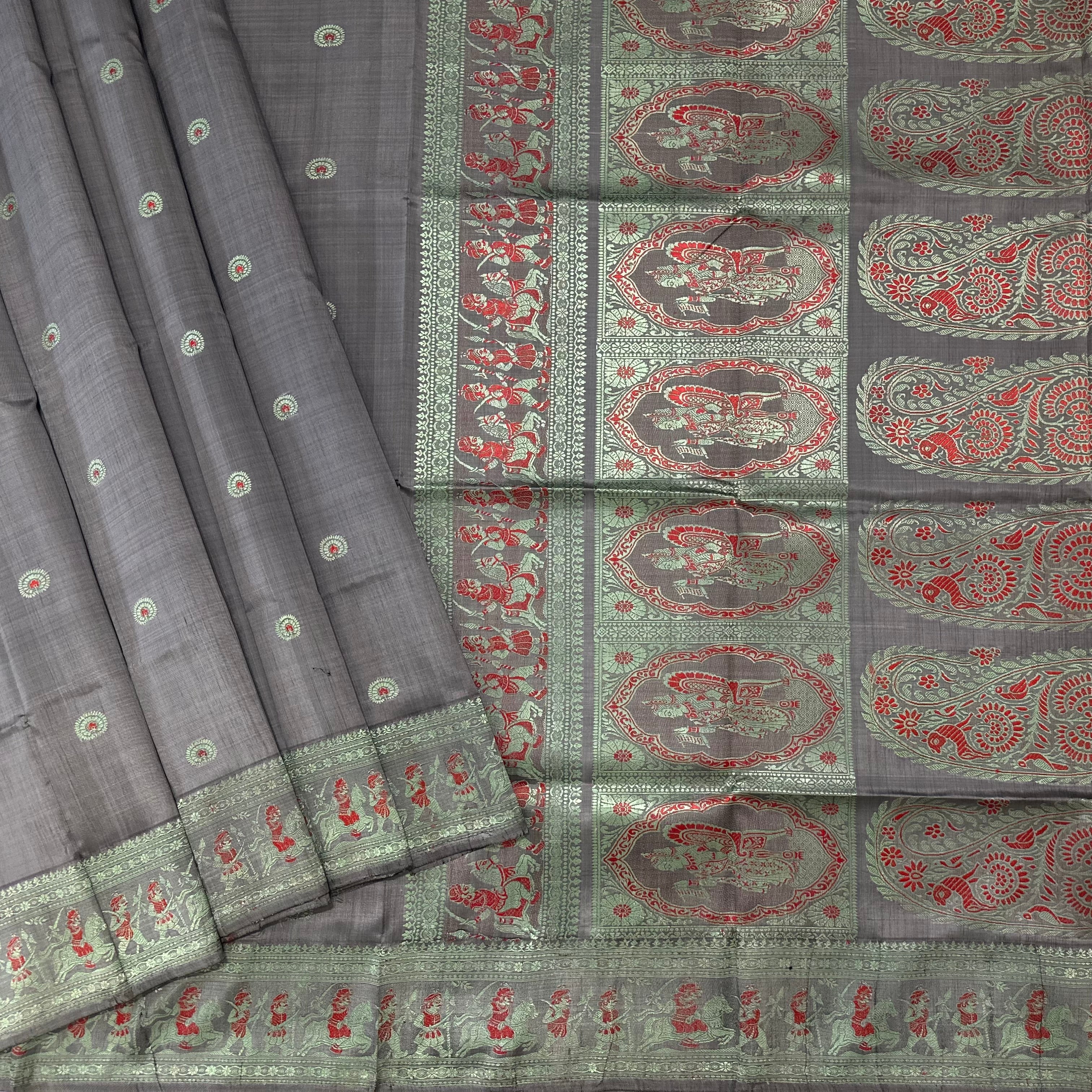 Grey Revival Baluchari from Bengal