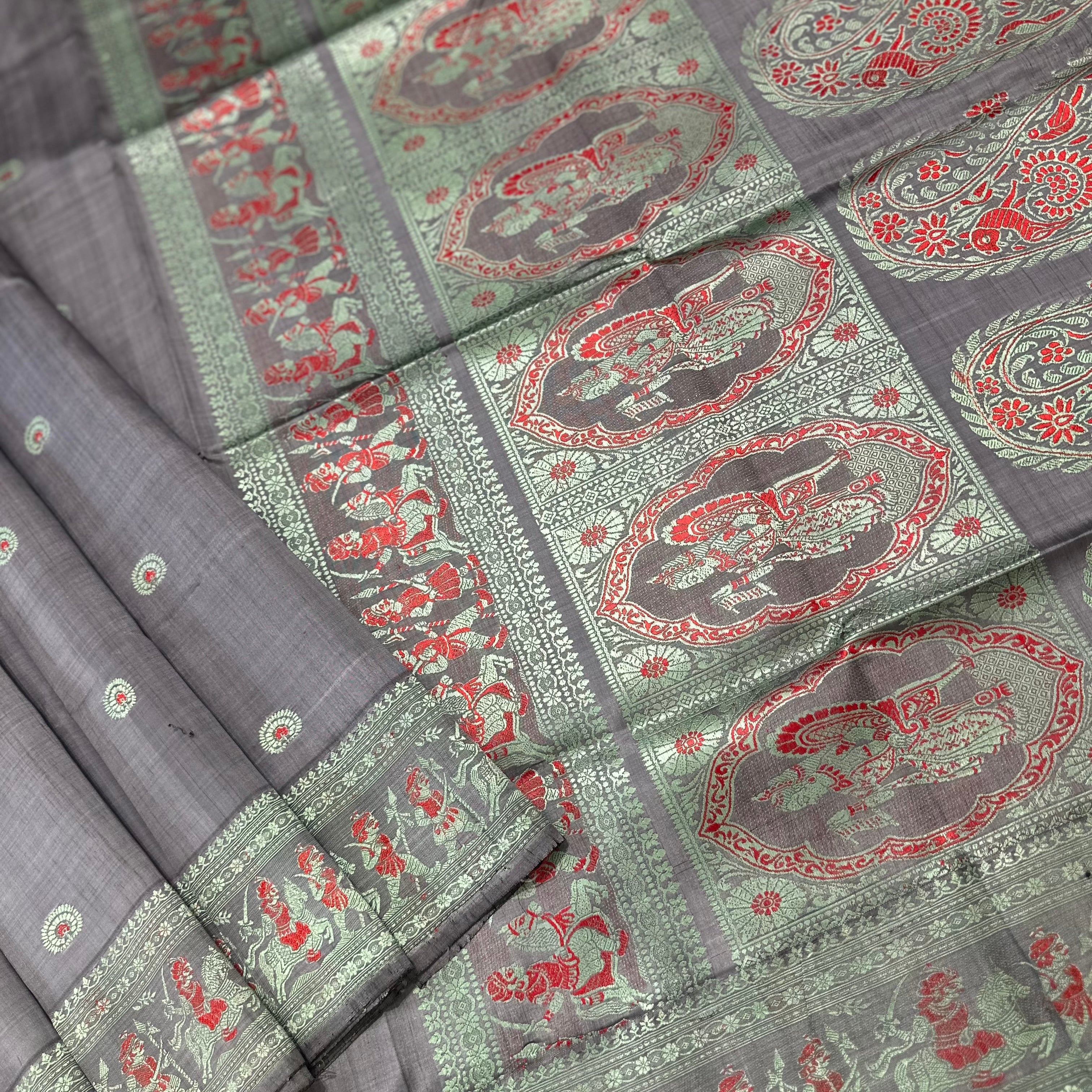 Grey Revival Baluchari from Bengal