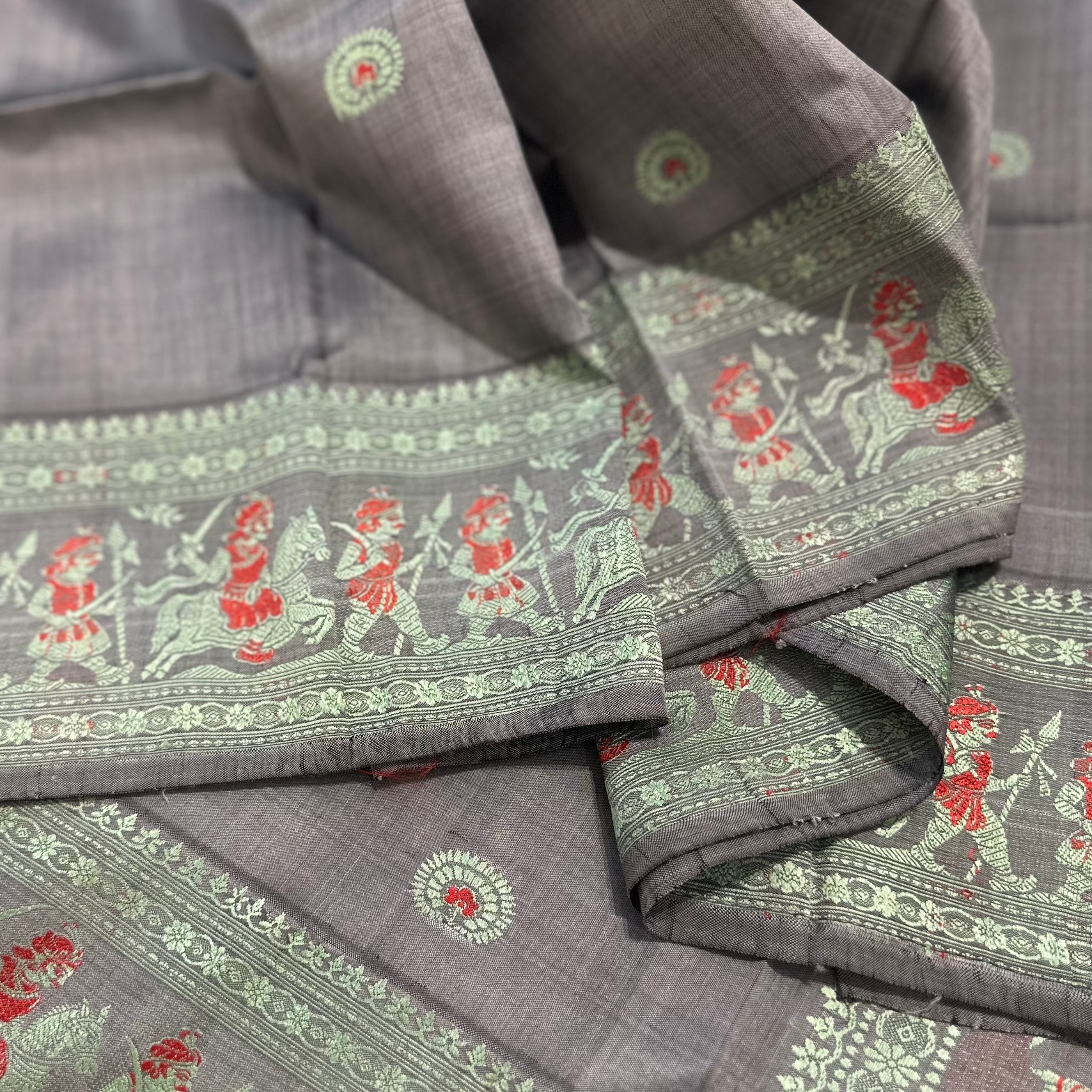 Grey Revival Baluchari from Bengal