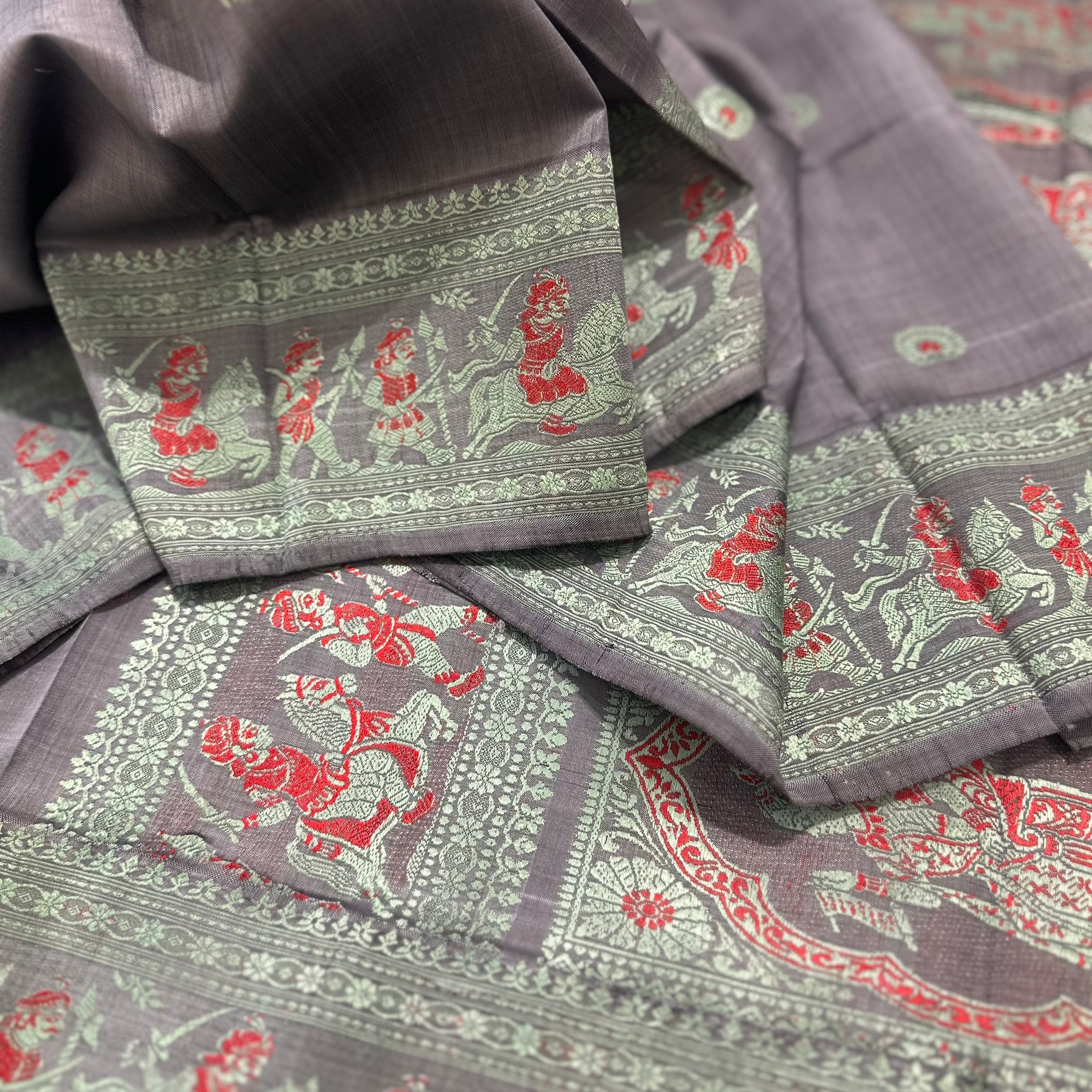 Grey Revival Baluchari from Bengal