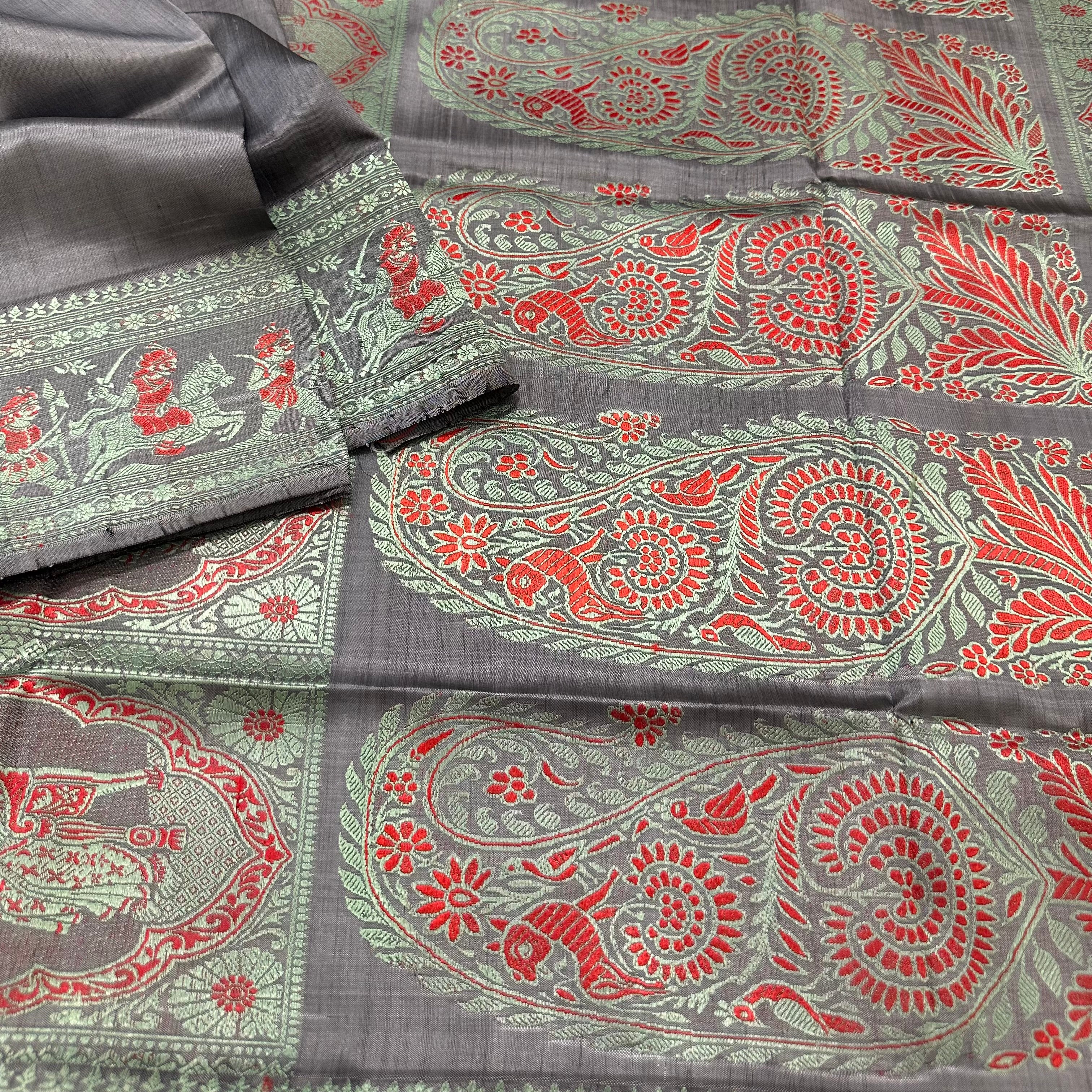 Grey Revival Baluchari from Bengal