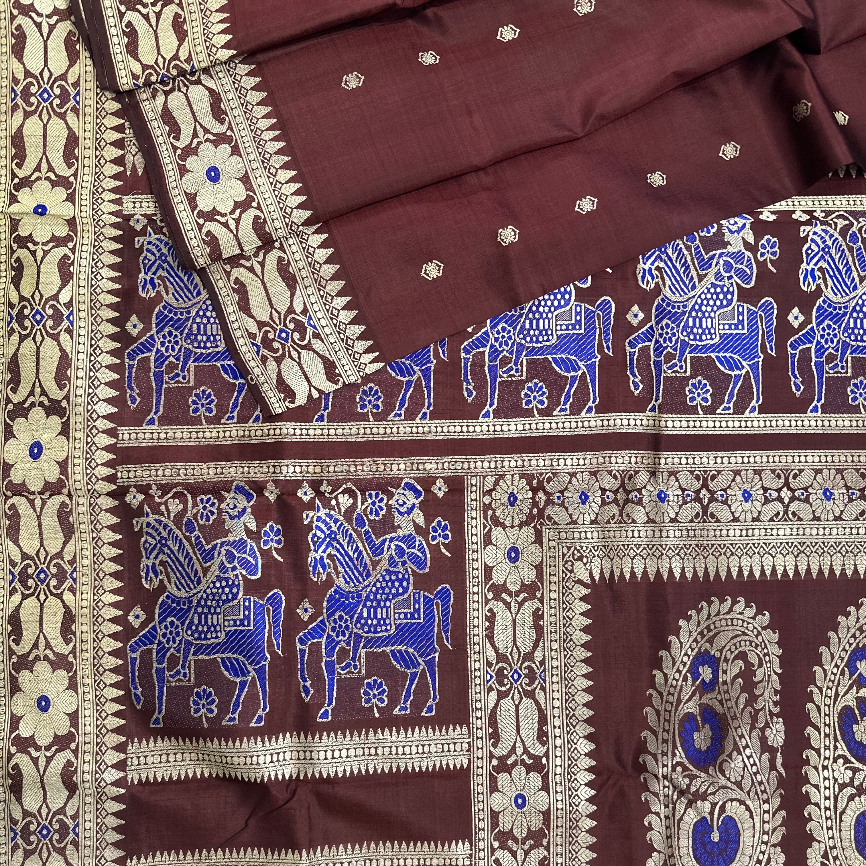 Brown Revival Baluchari from Bengal