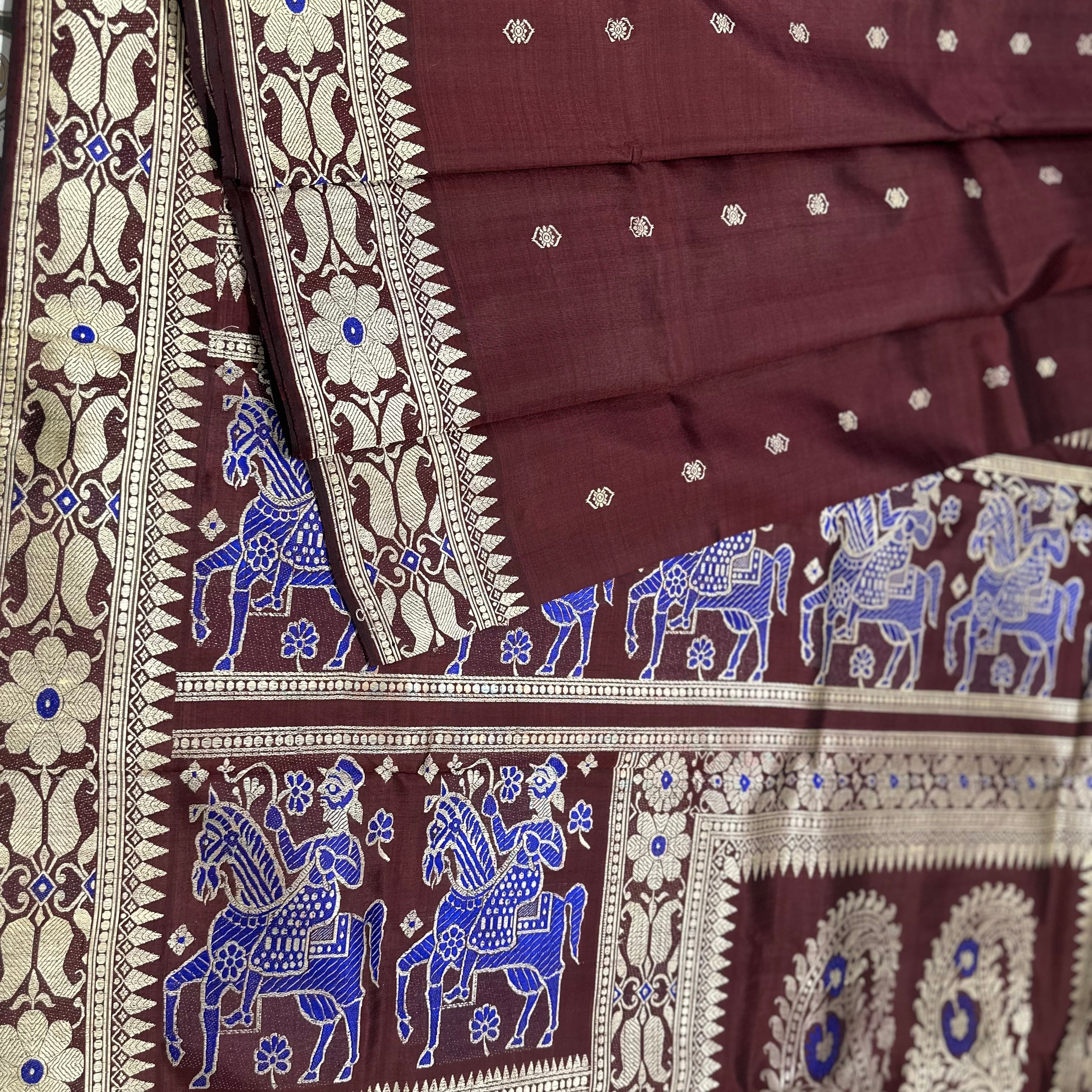Brown Revival Baluchari from Bengal